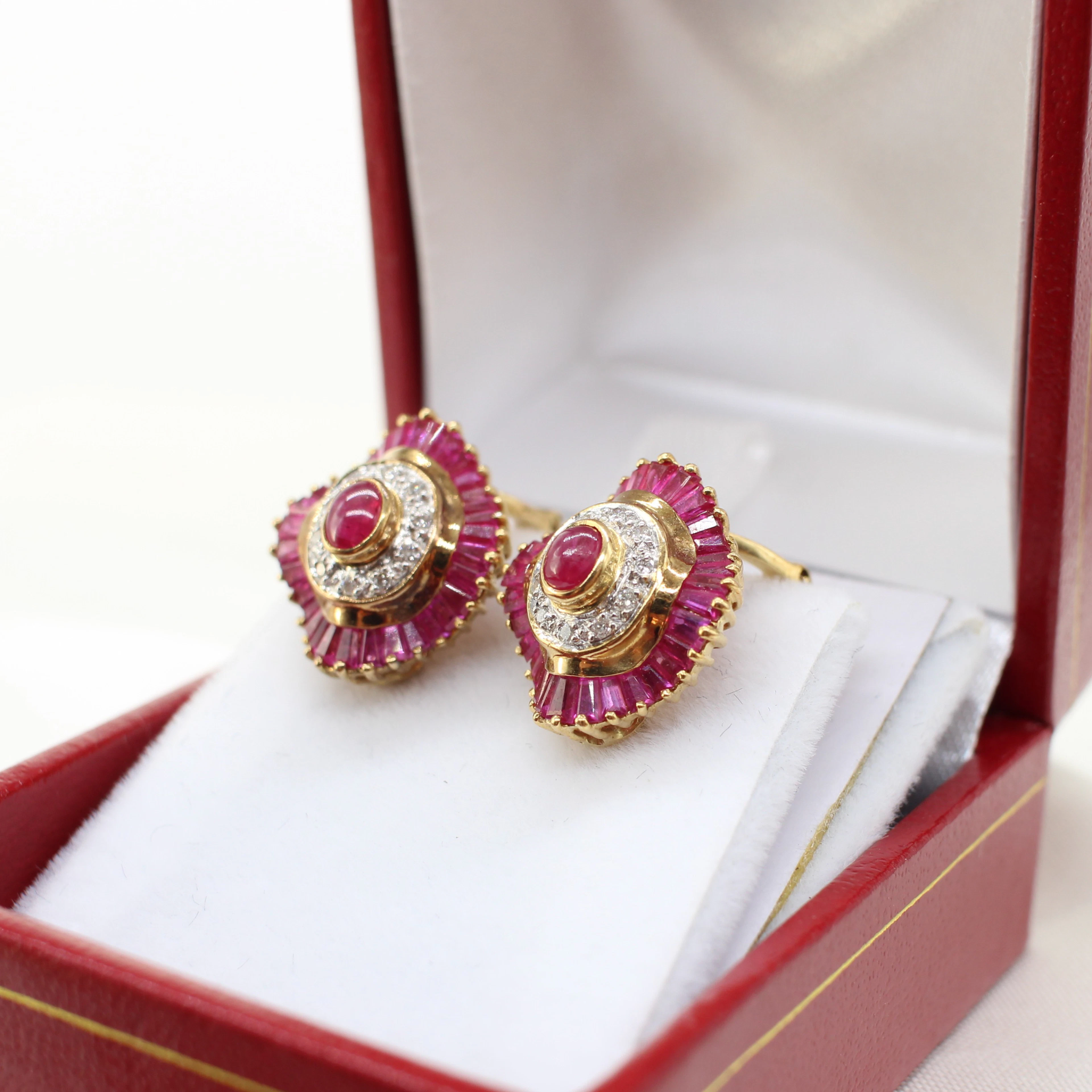 RUBY & DIAMONDS EARRINGS.