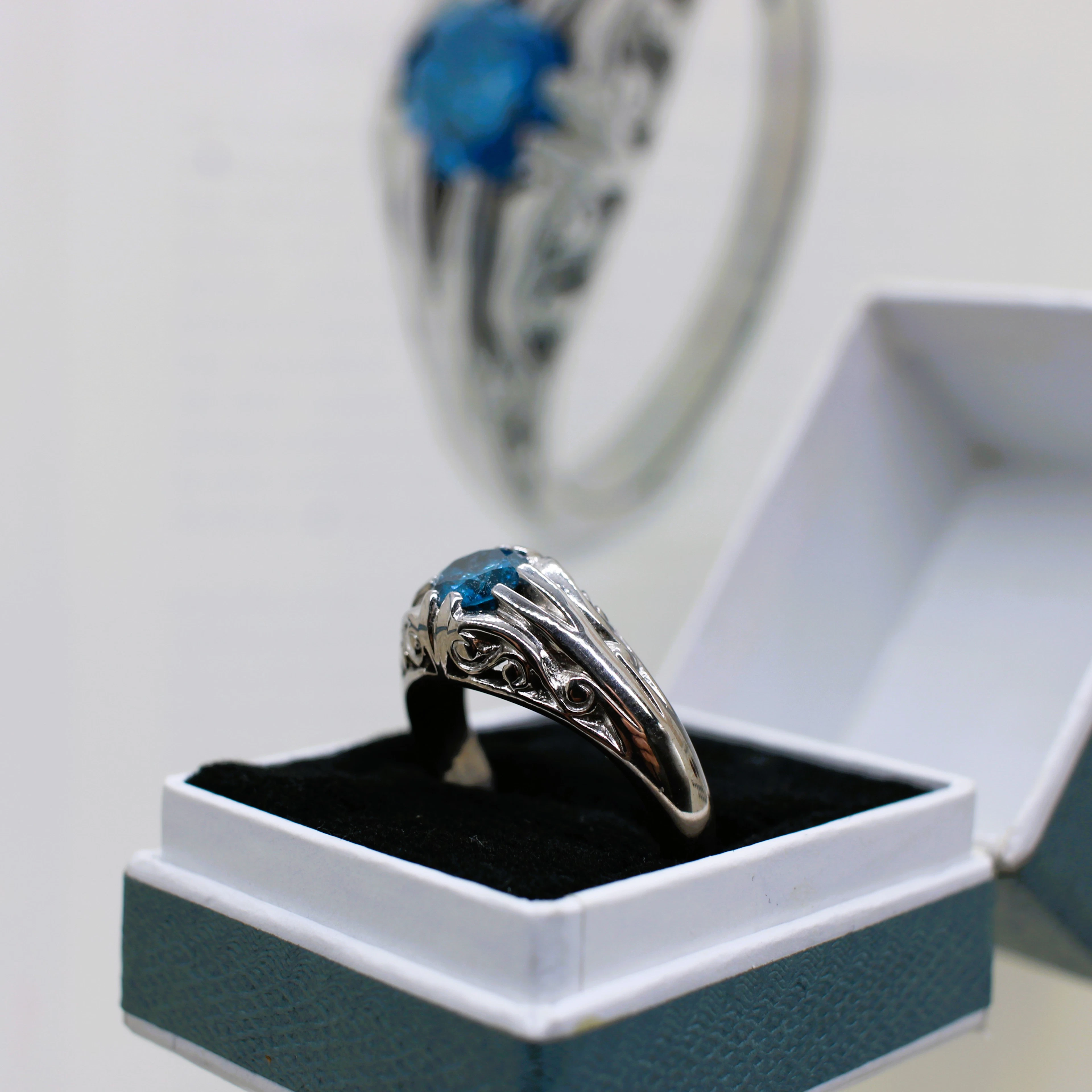 CERTIFIED BLUE DIAMOND SOLITAIRE RING.
