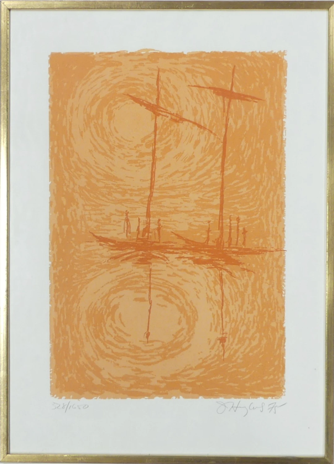 JIM HUGHES. FÄRGLITOGRAFI, signerad 328/1650.