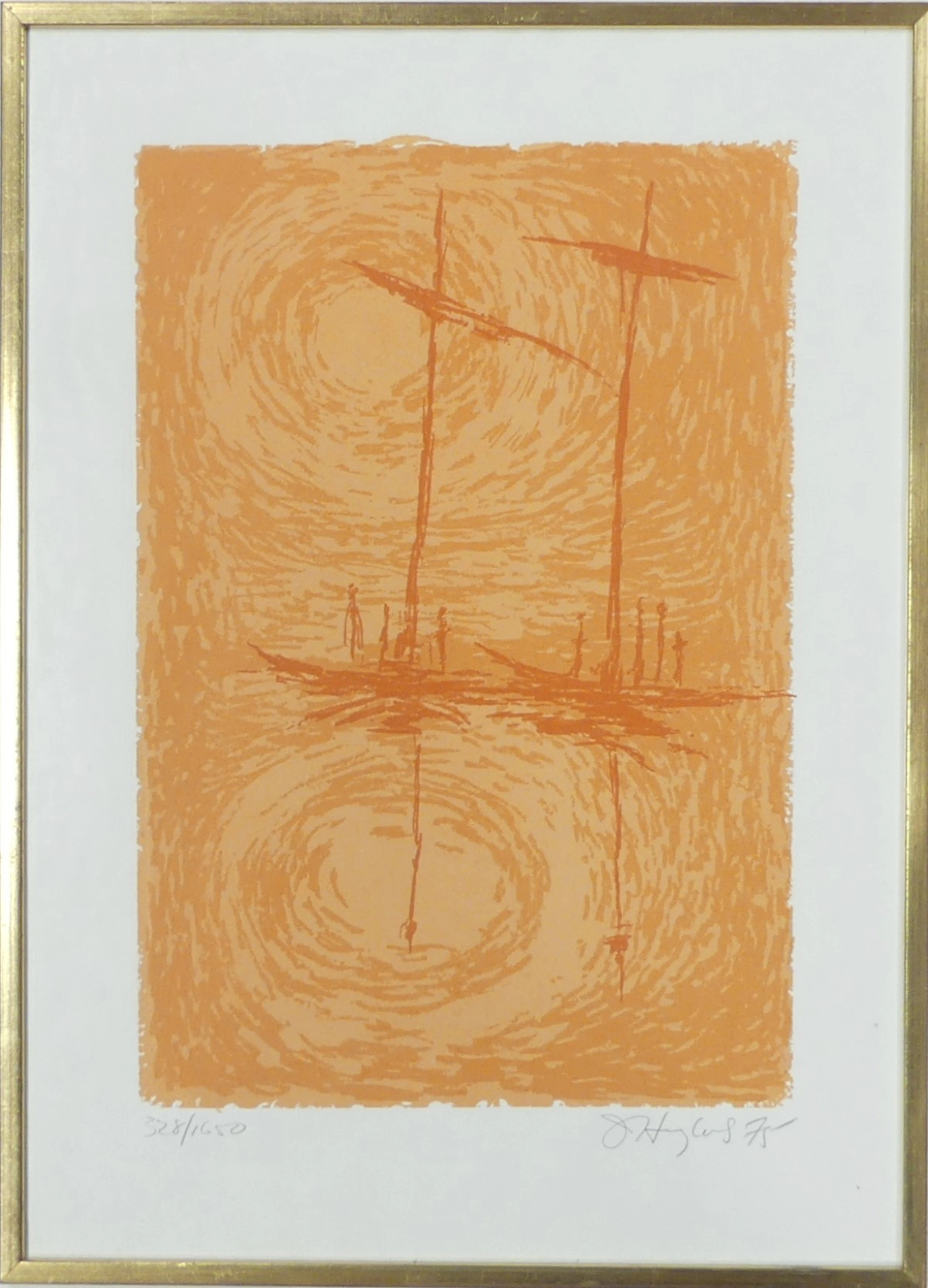 JIM HUGHES. FÄRGLITOGRAFI, signerad 328/1650.