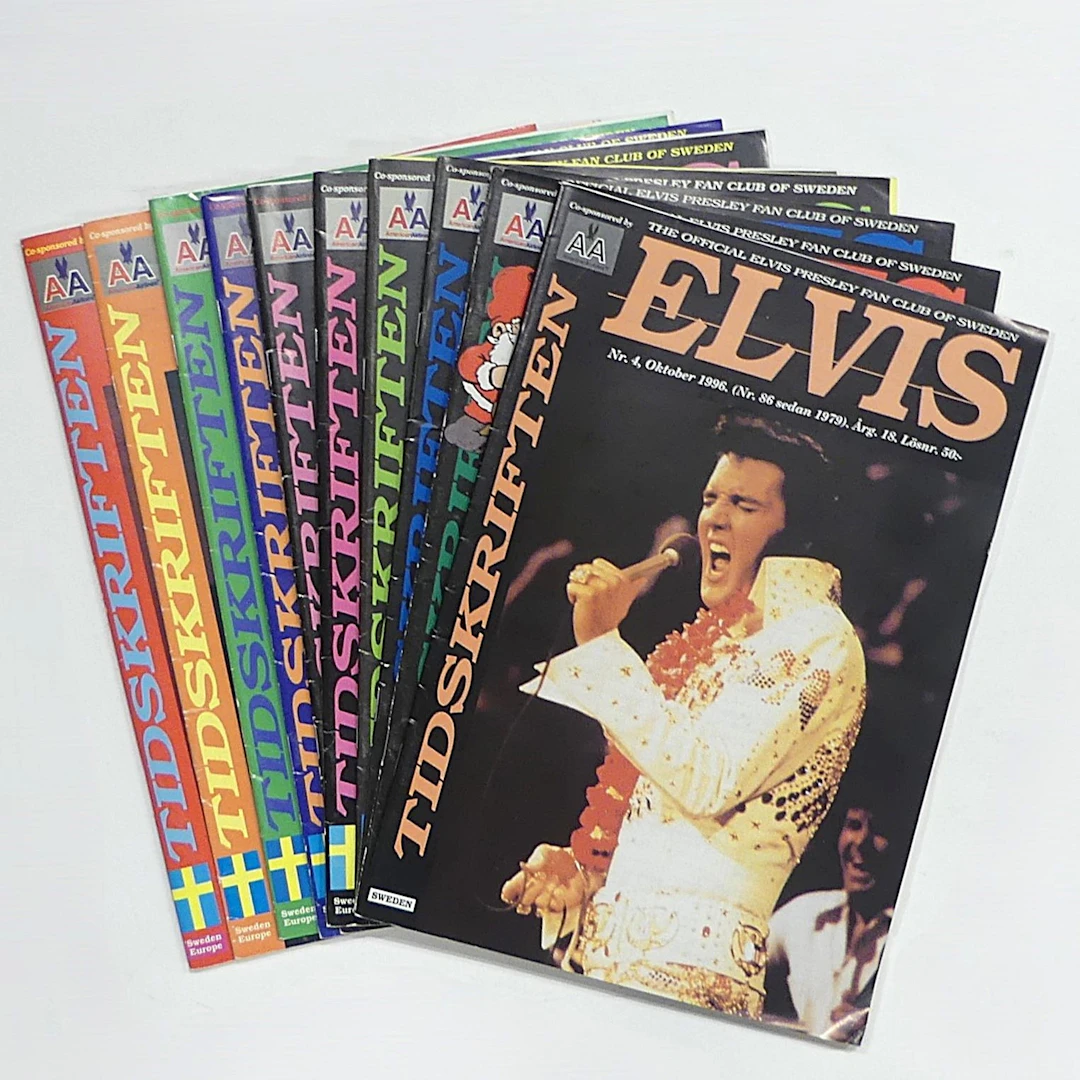TIDSKRIFTER "Elvis", fanclubstidningar, 10 st.