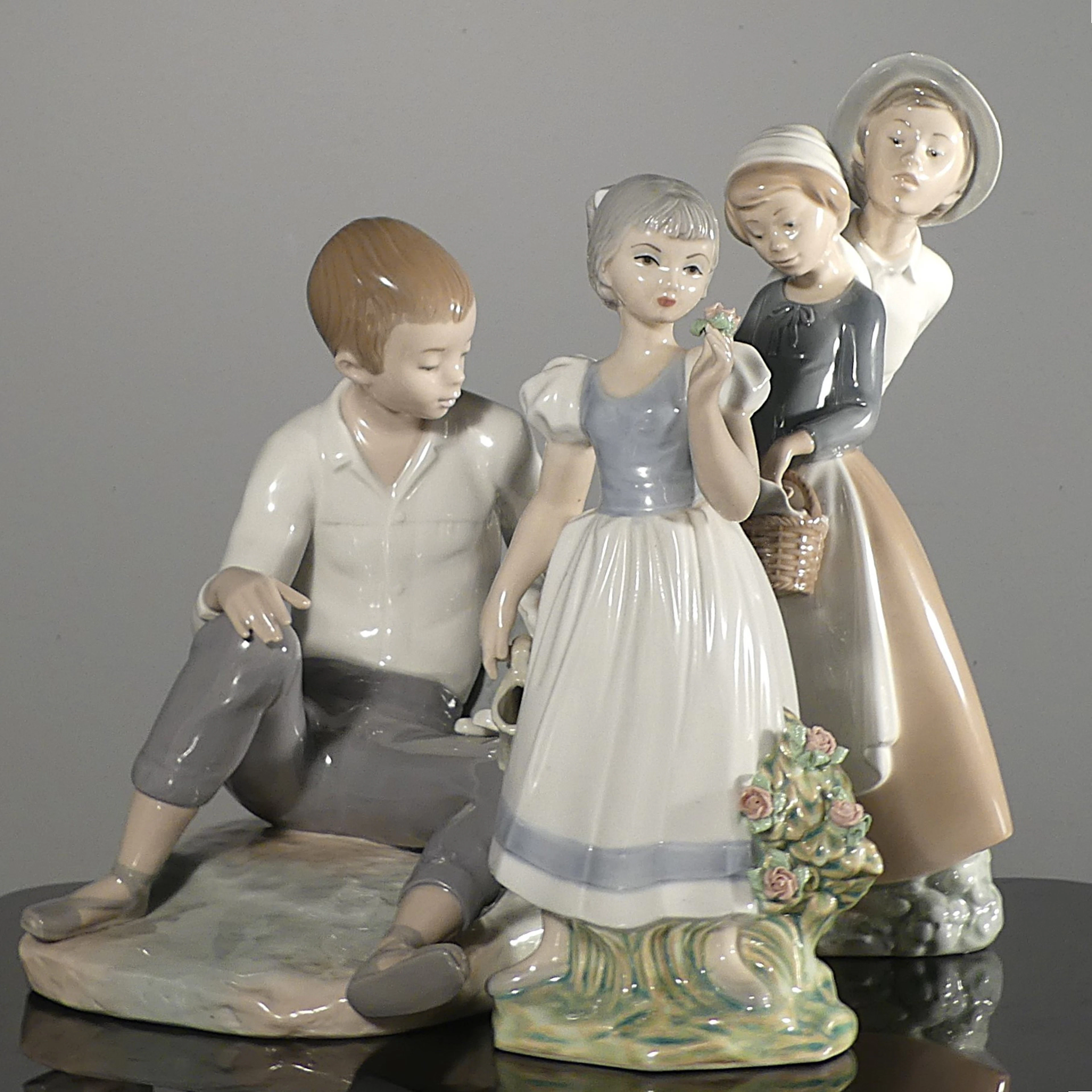 FIGURINER, 3 st, porslin, Spanien. Nao, Zaphir & Tengra.