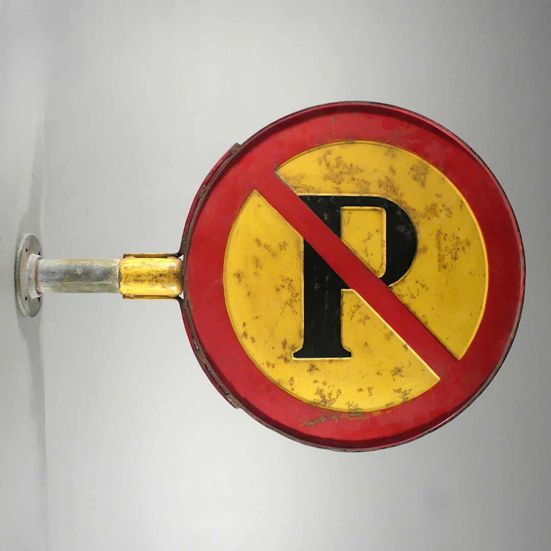 TRAFIKSKYLT, metall, "parkering förbjuden".