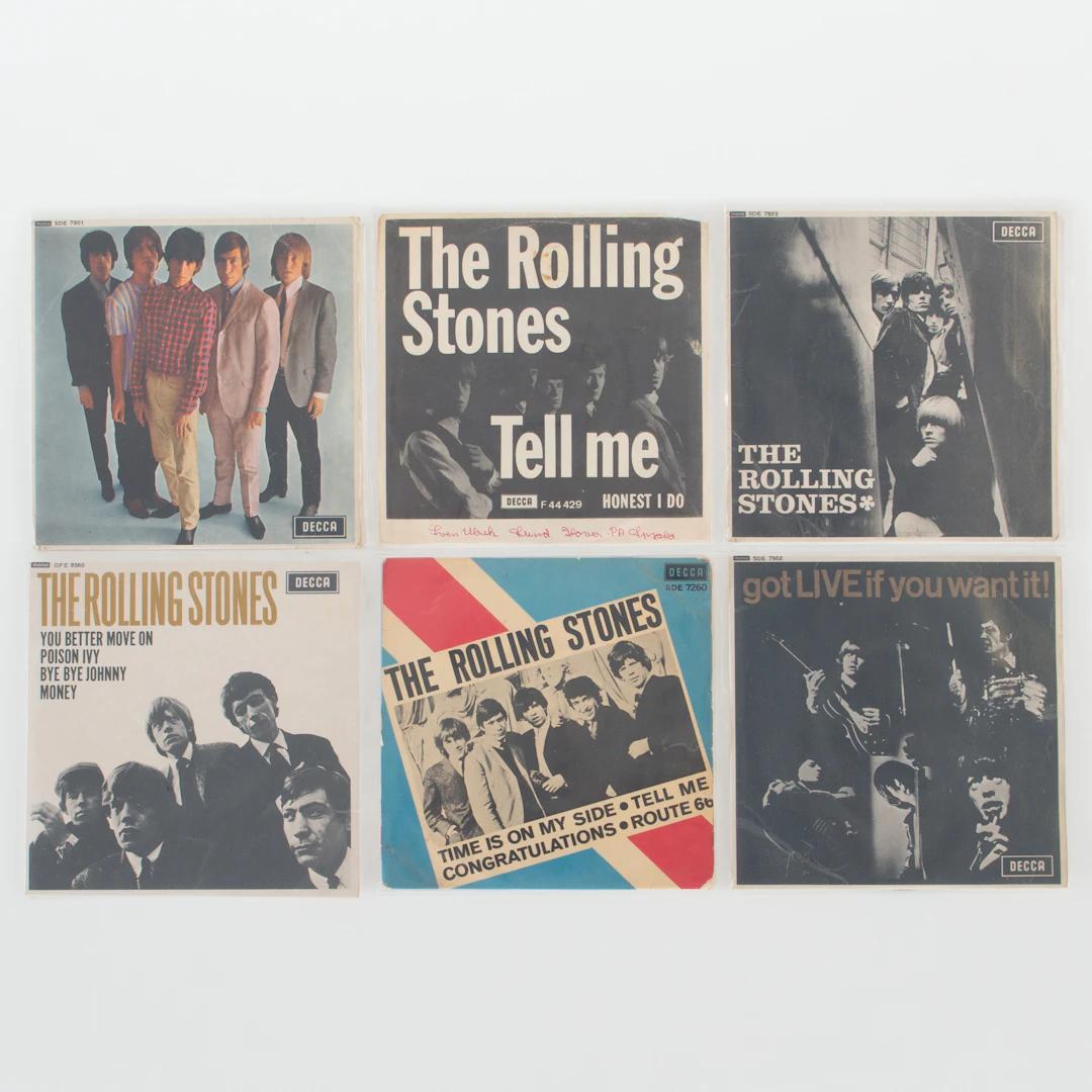 ROLLING STONES. Singlar 7", 6 stycken.