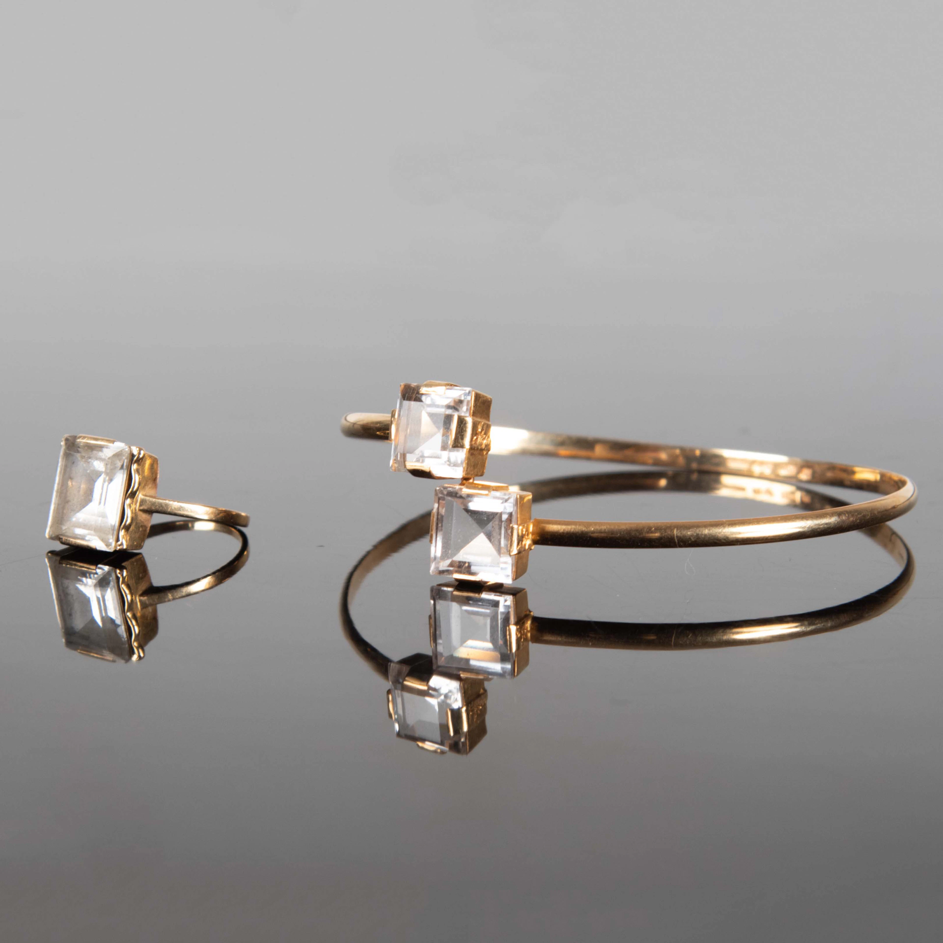 ARMRING och RING 18K. Guld, 1960-tal.