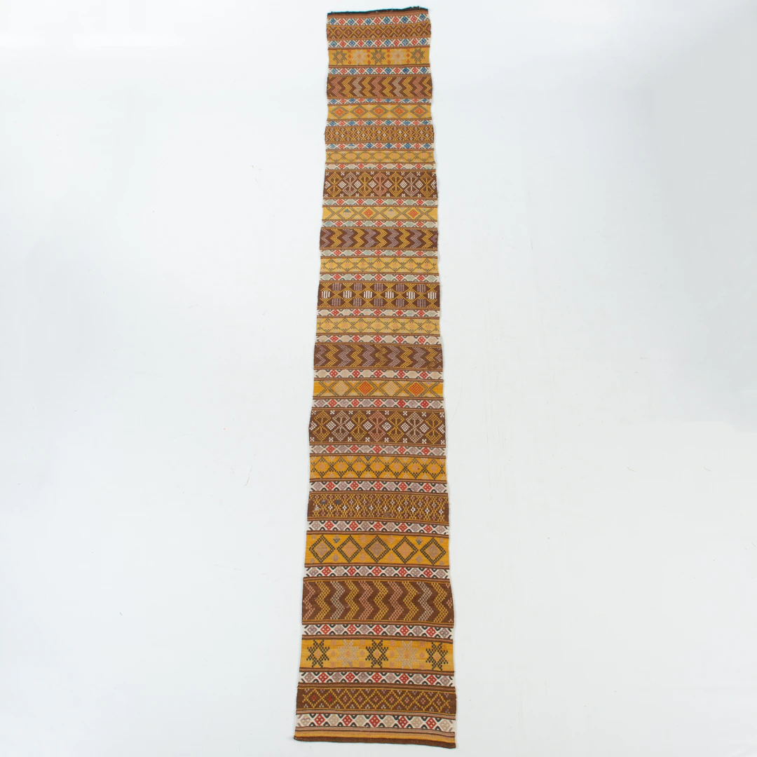BÄNKALÄNGD, allmoge, handvävd, Sverige, 1800-/1900-tal. 340 x 50 cm.