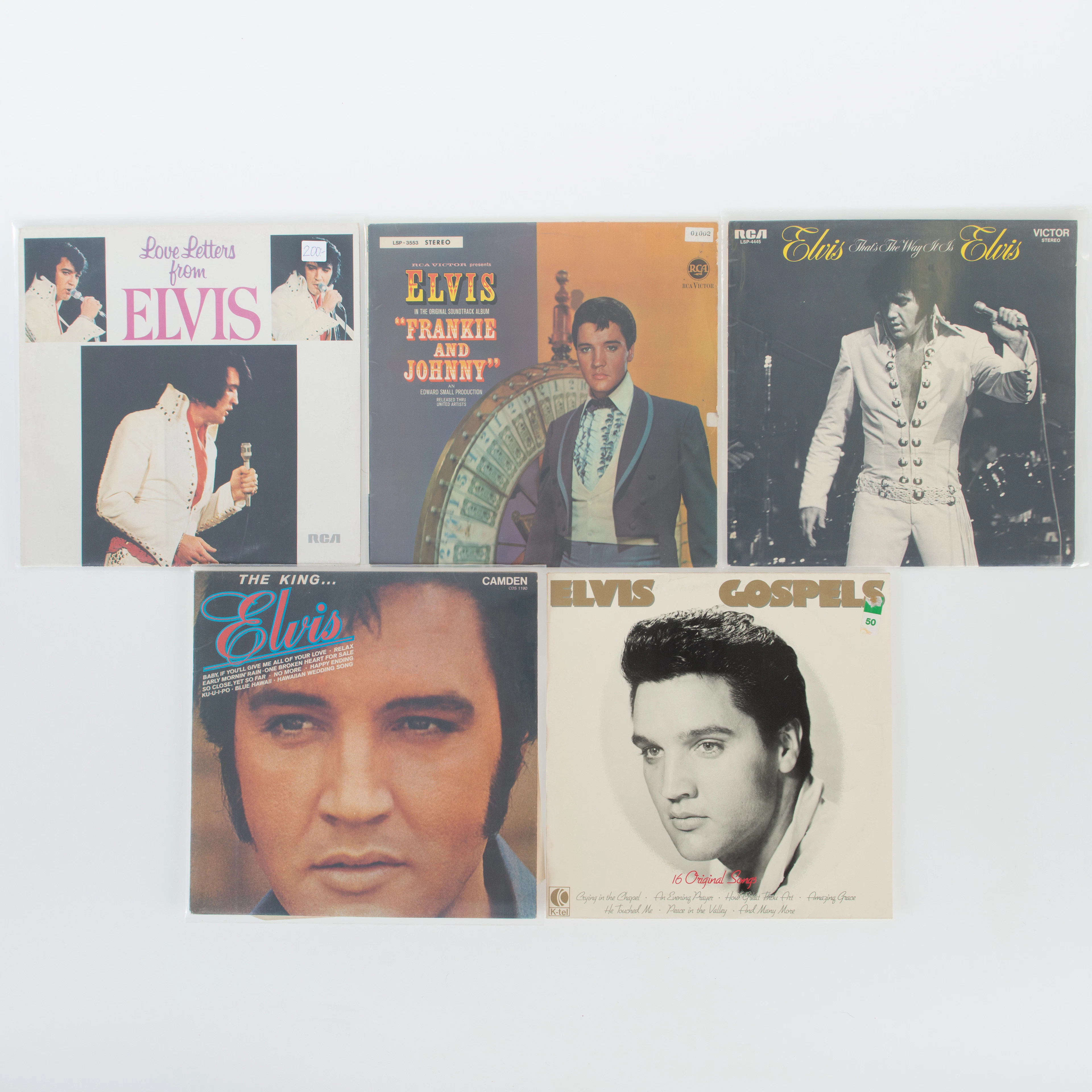 ELVIS PRESLEY. Vinylskivor, 5 stycken.