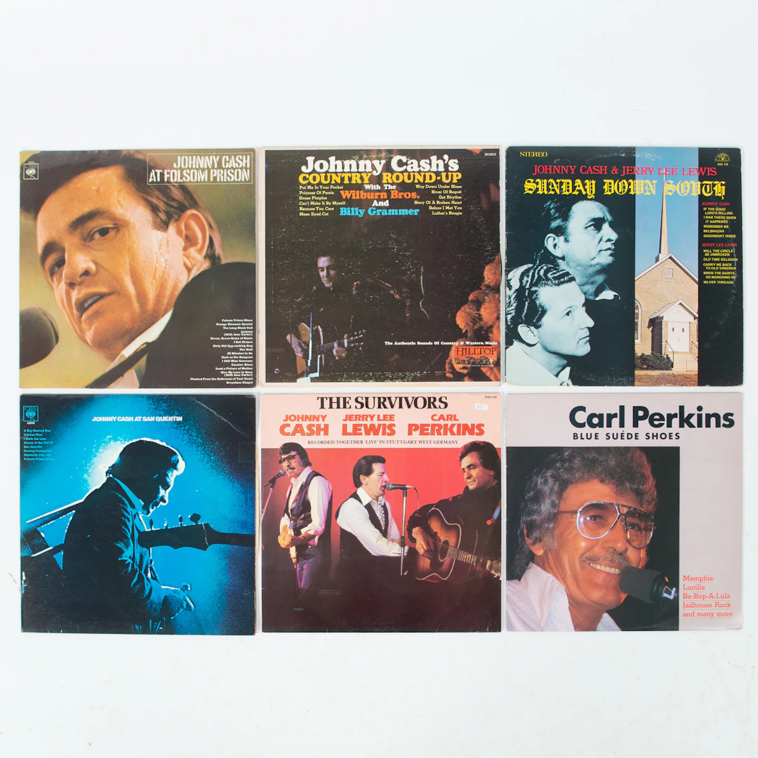 VINYLSKIVOR. 6 stycken, Johnny Cash.