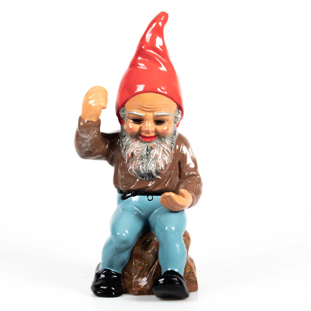 TOMTE. Heissner, bemålad terrakotta, Västtyskland, 1900-talets 2:a hälft.