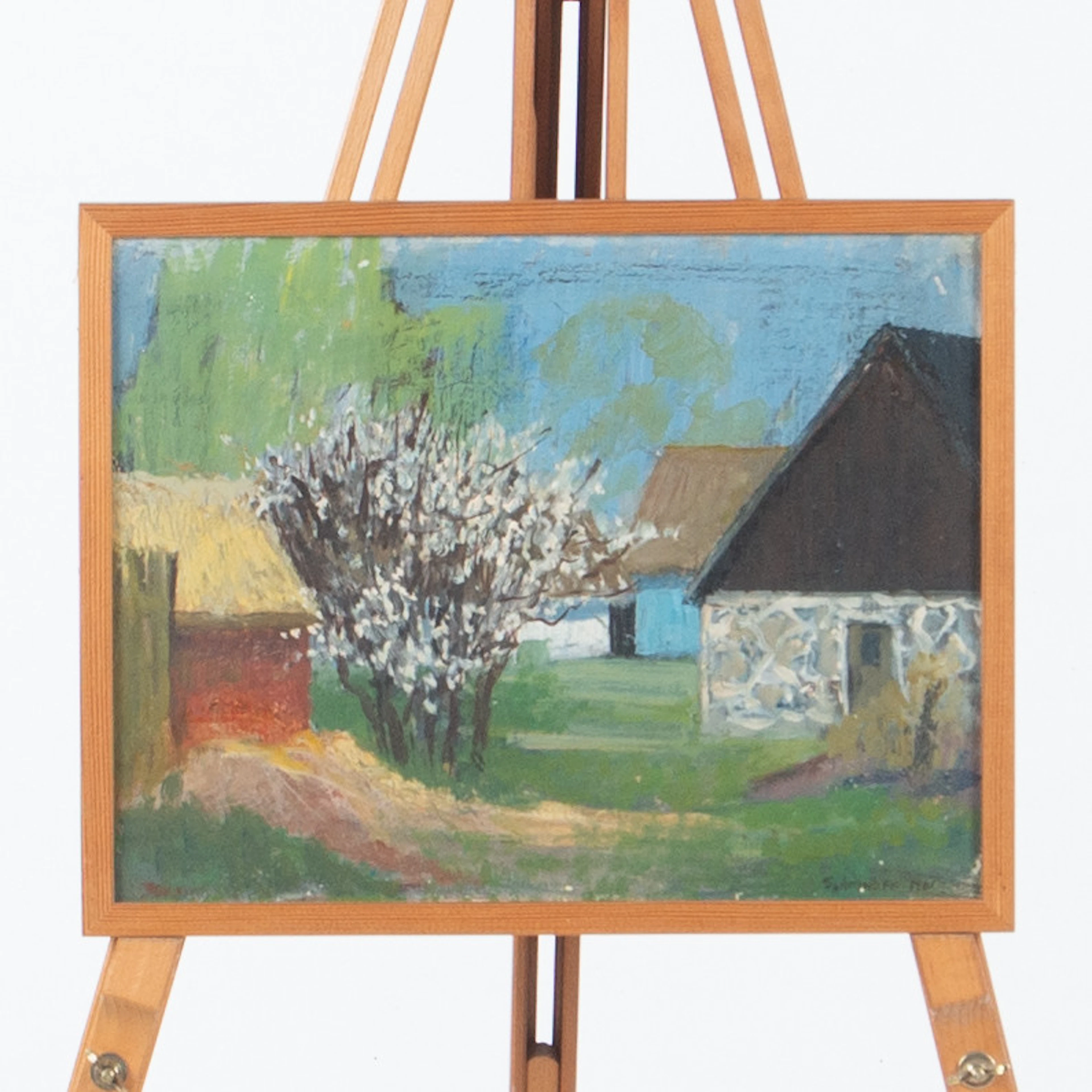 SIGRID AMINOFF OXENSTIERNA (1904–1994). Olja på pannå, landskap med