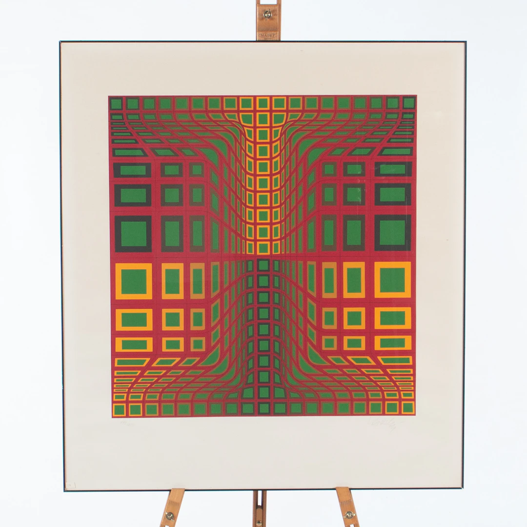 VICTOR VASARELY. Färgseriegrafi, komposition, signerad och numrerad.