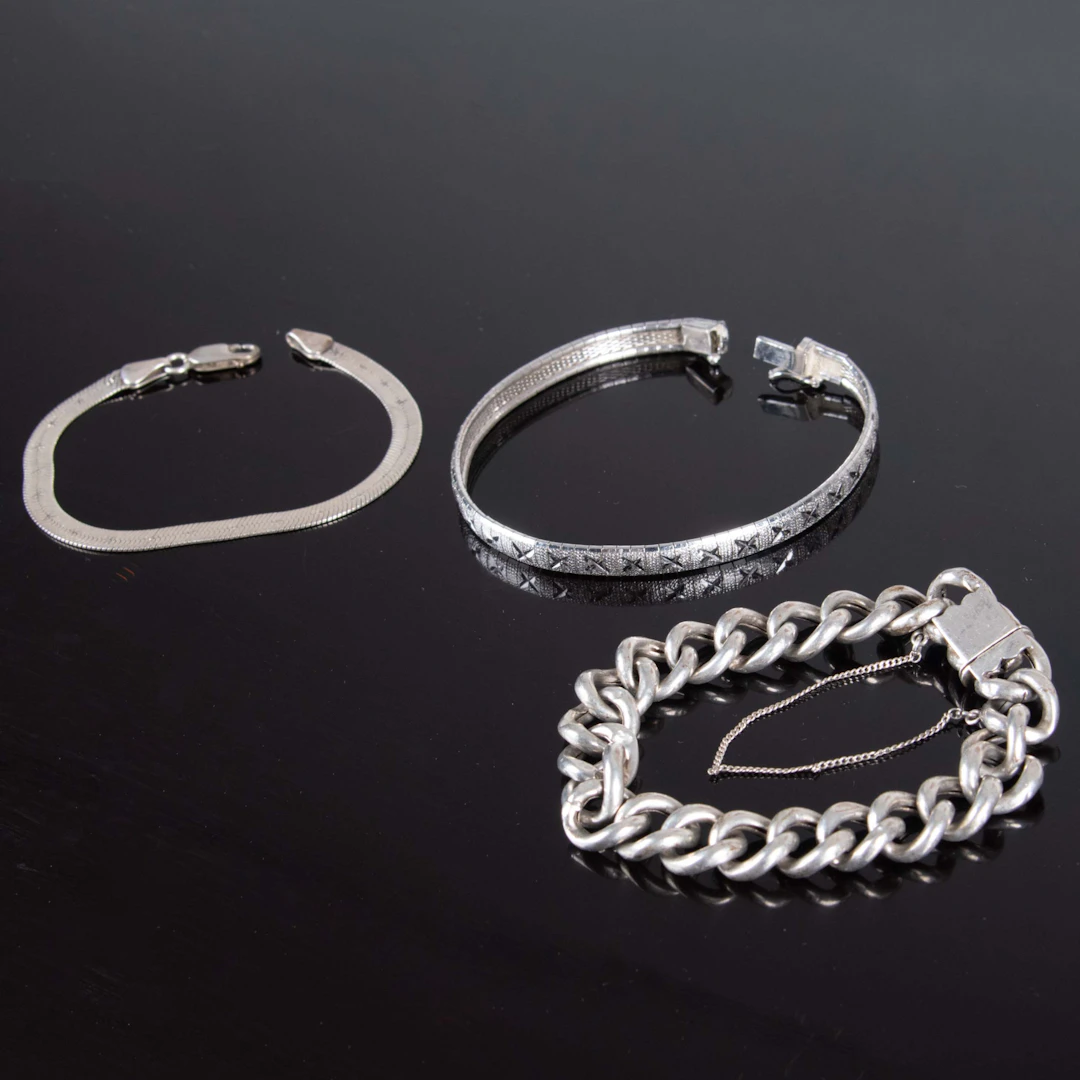 ARMBAND SILVER. 3 stycken.