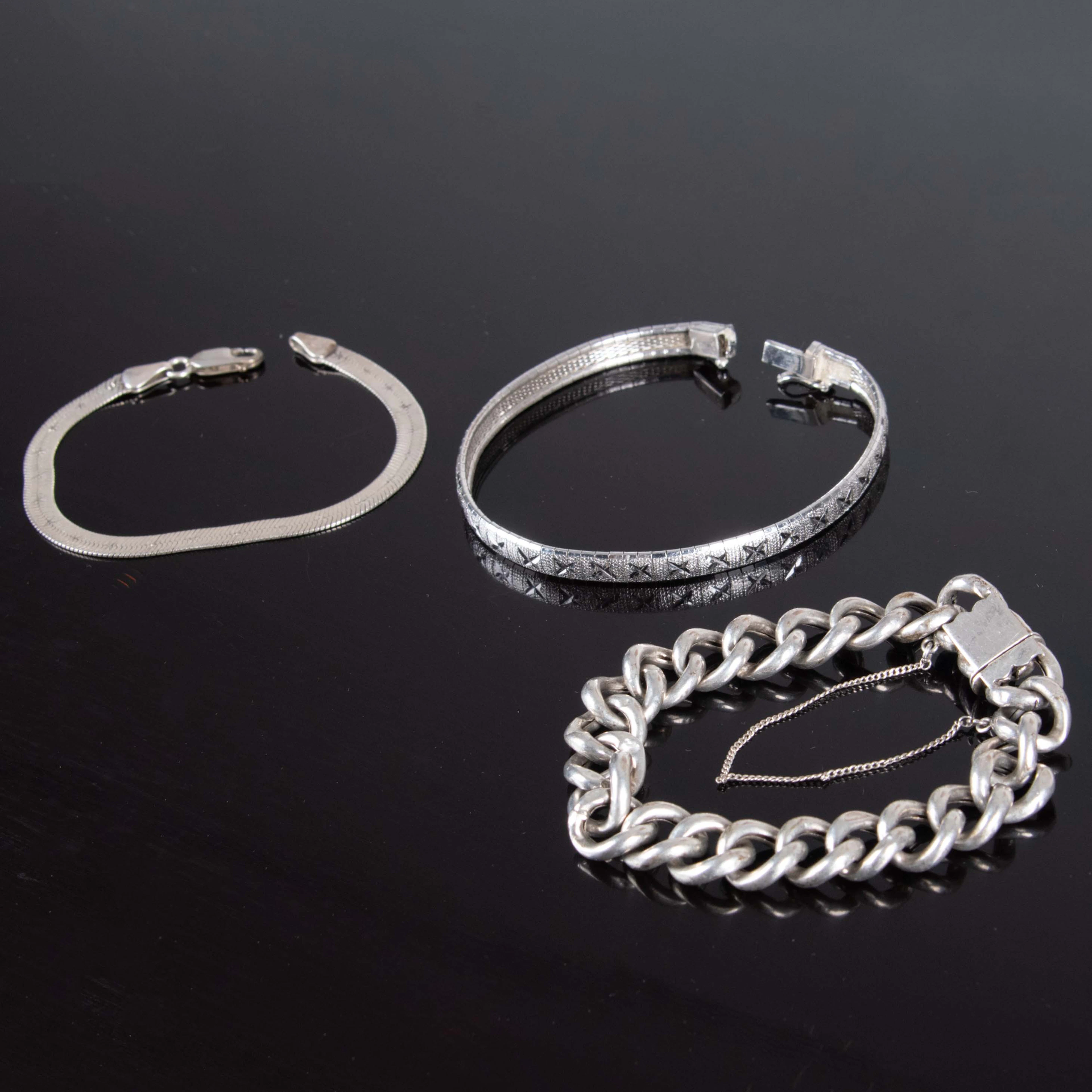 ARMBAND SILVER. 3 stycken.