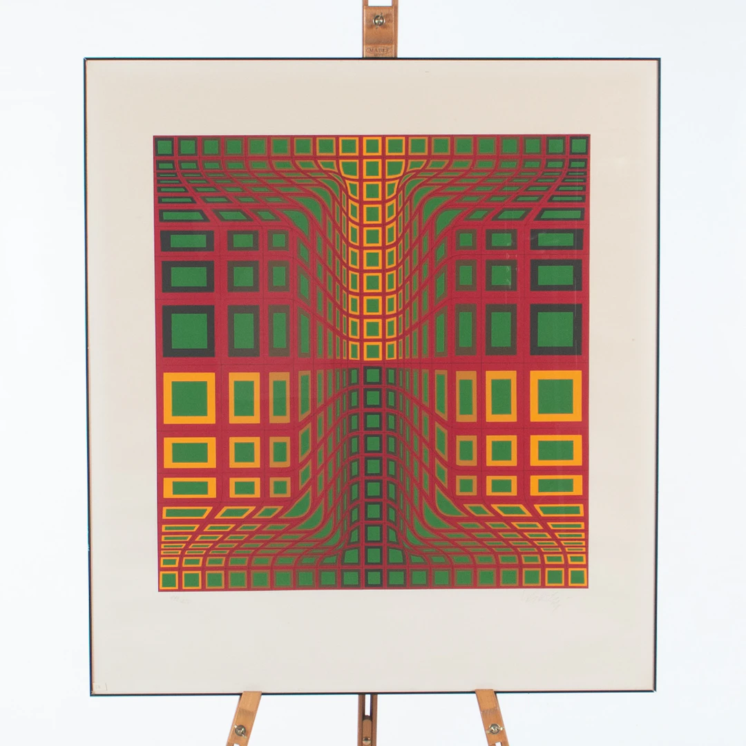 VICTOR VASARELY. Färgseriegrafi, komposition, signerad och numrerad.