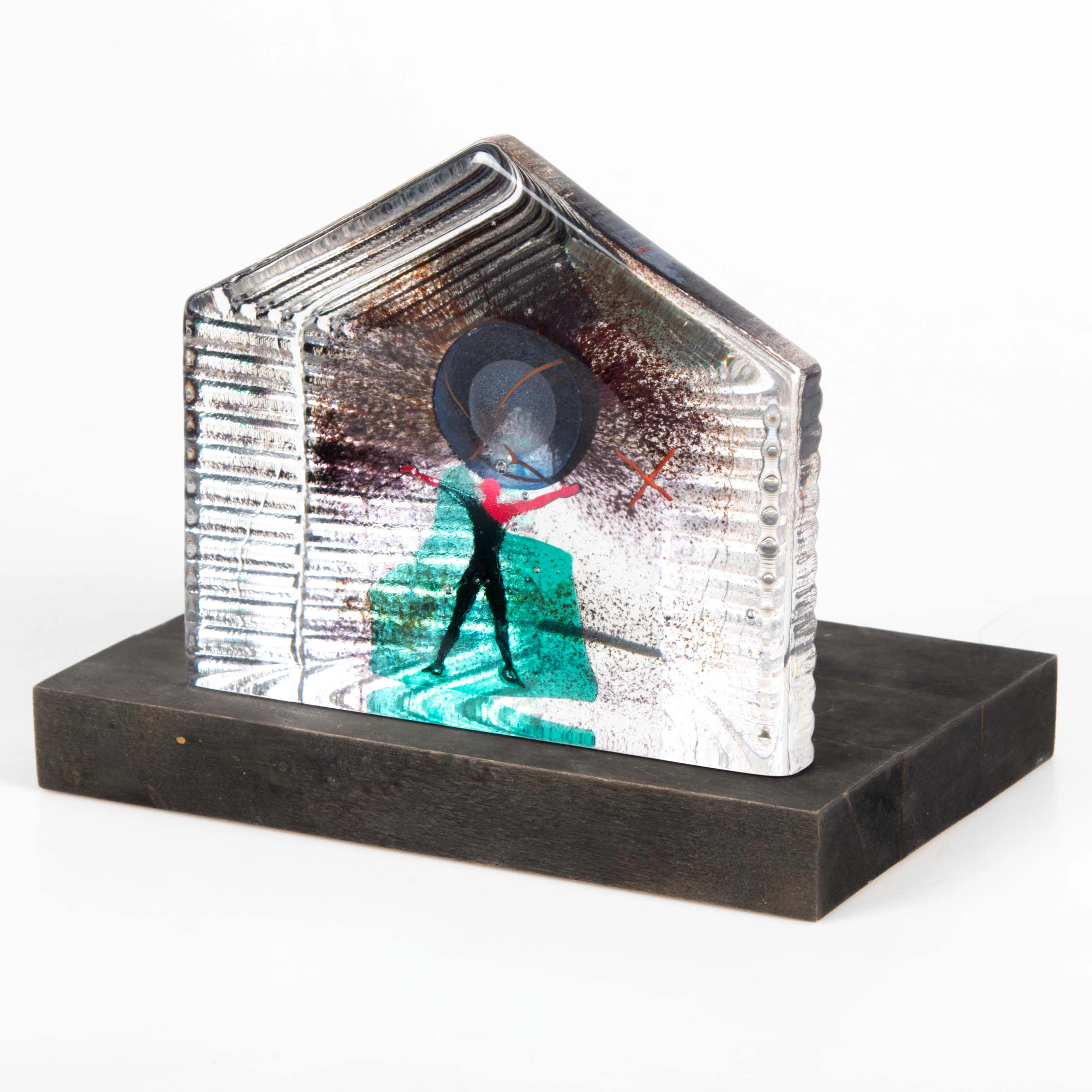 BERTIL VALLIEN. Skulptur, glas, Kosta Boda, signerad och numrerad 174/200.