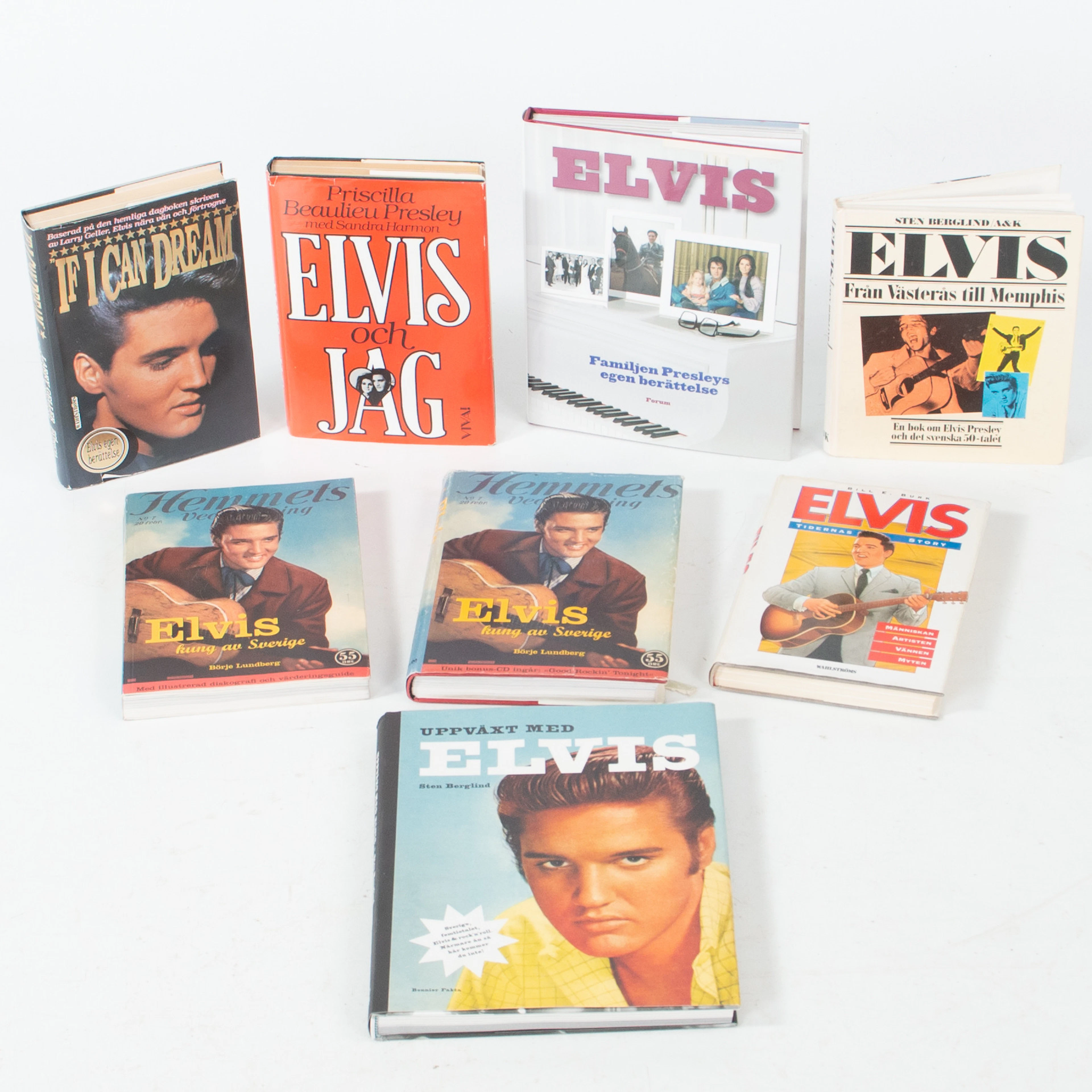 MUSIKLITTERATUR. Elvis Presley, 8 böcker.