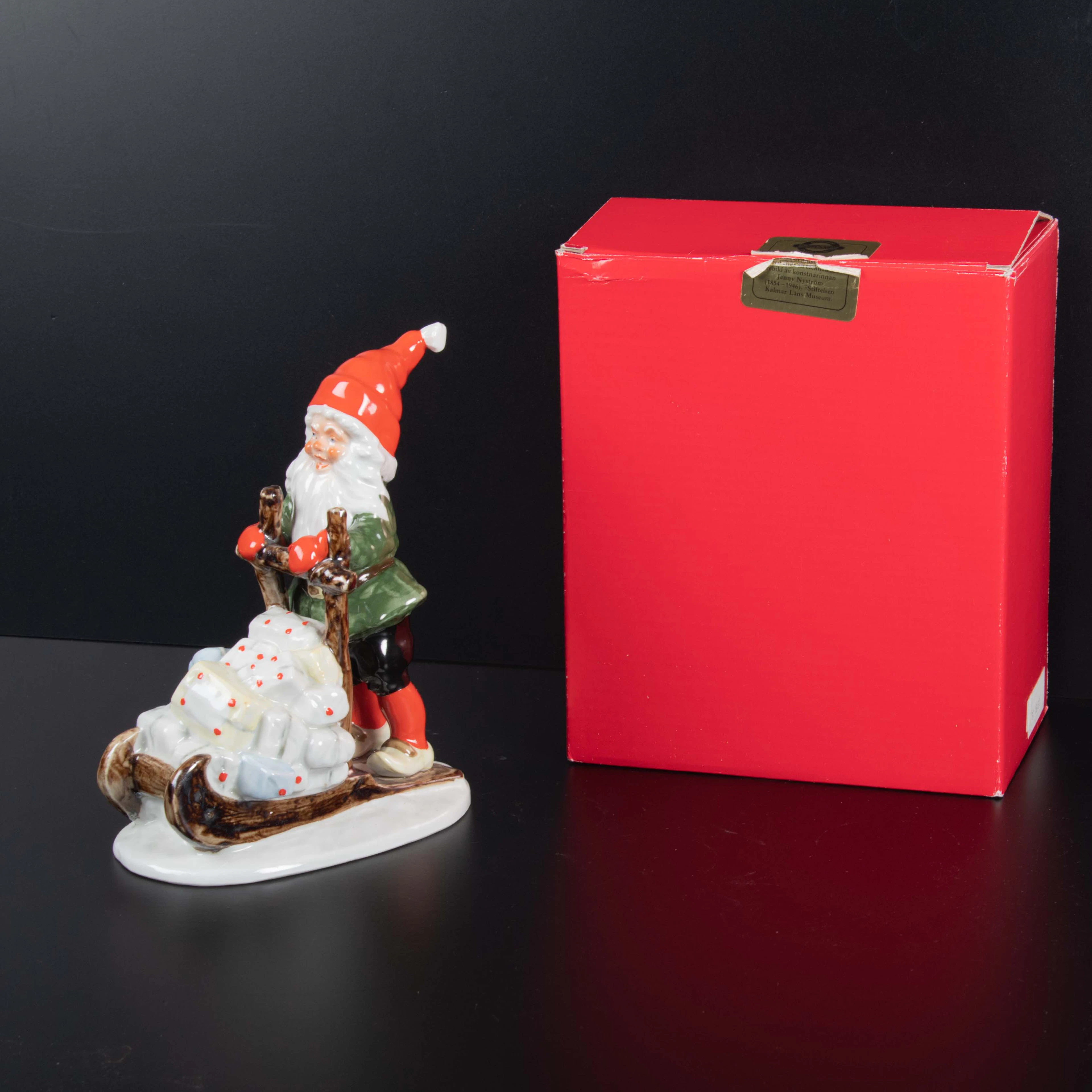 JENNY NYSTRÖM. EFTER. FIGURIN, Tomte med släde.