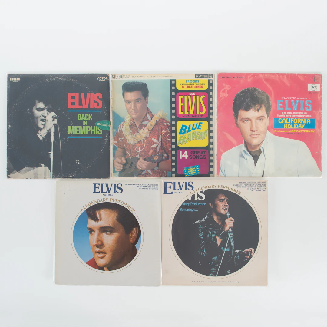ELVIS PRESLEY. Vinylskivor, 5 stycken.
