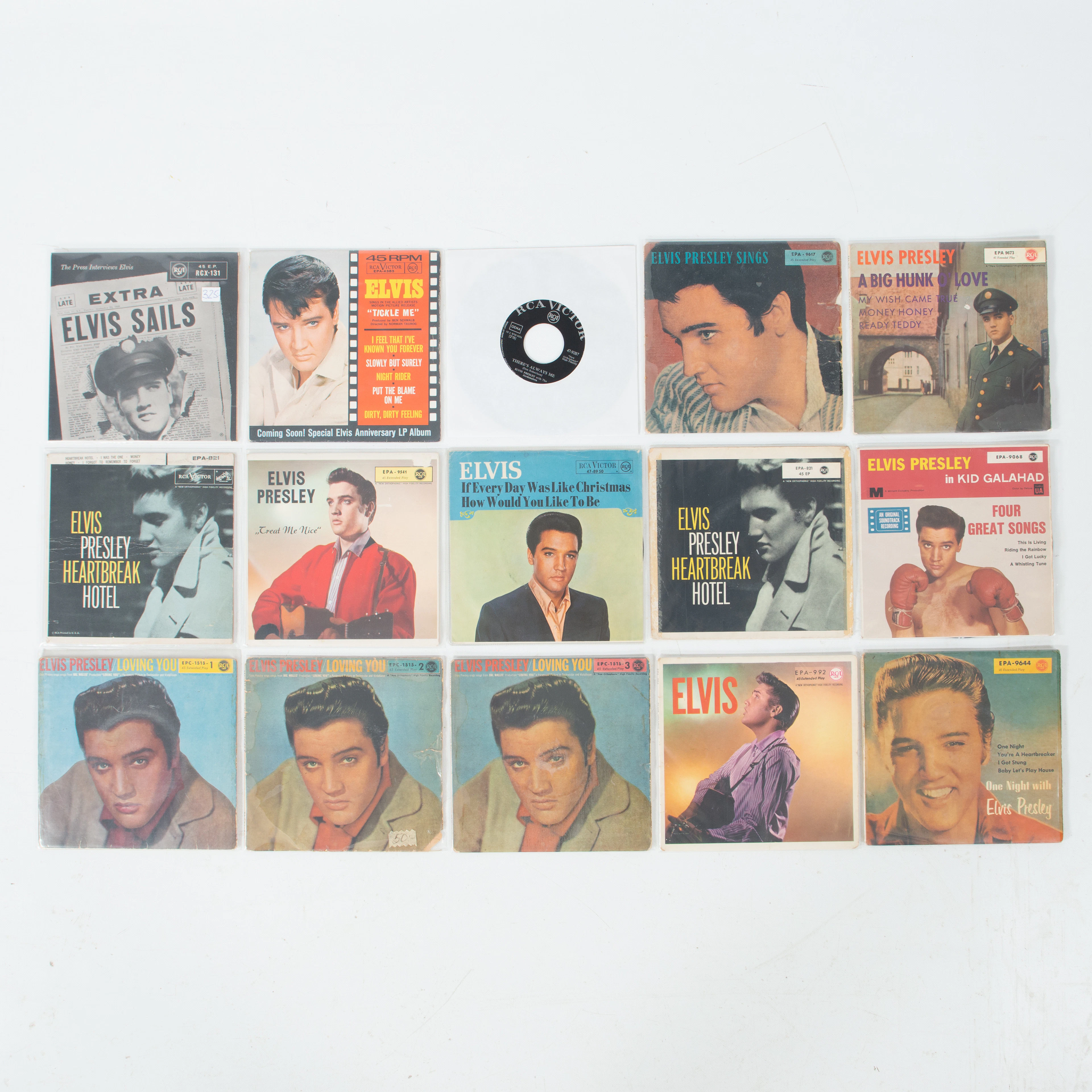 ELVIS PRESLEY. Singlar 7", 15 stycken.