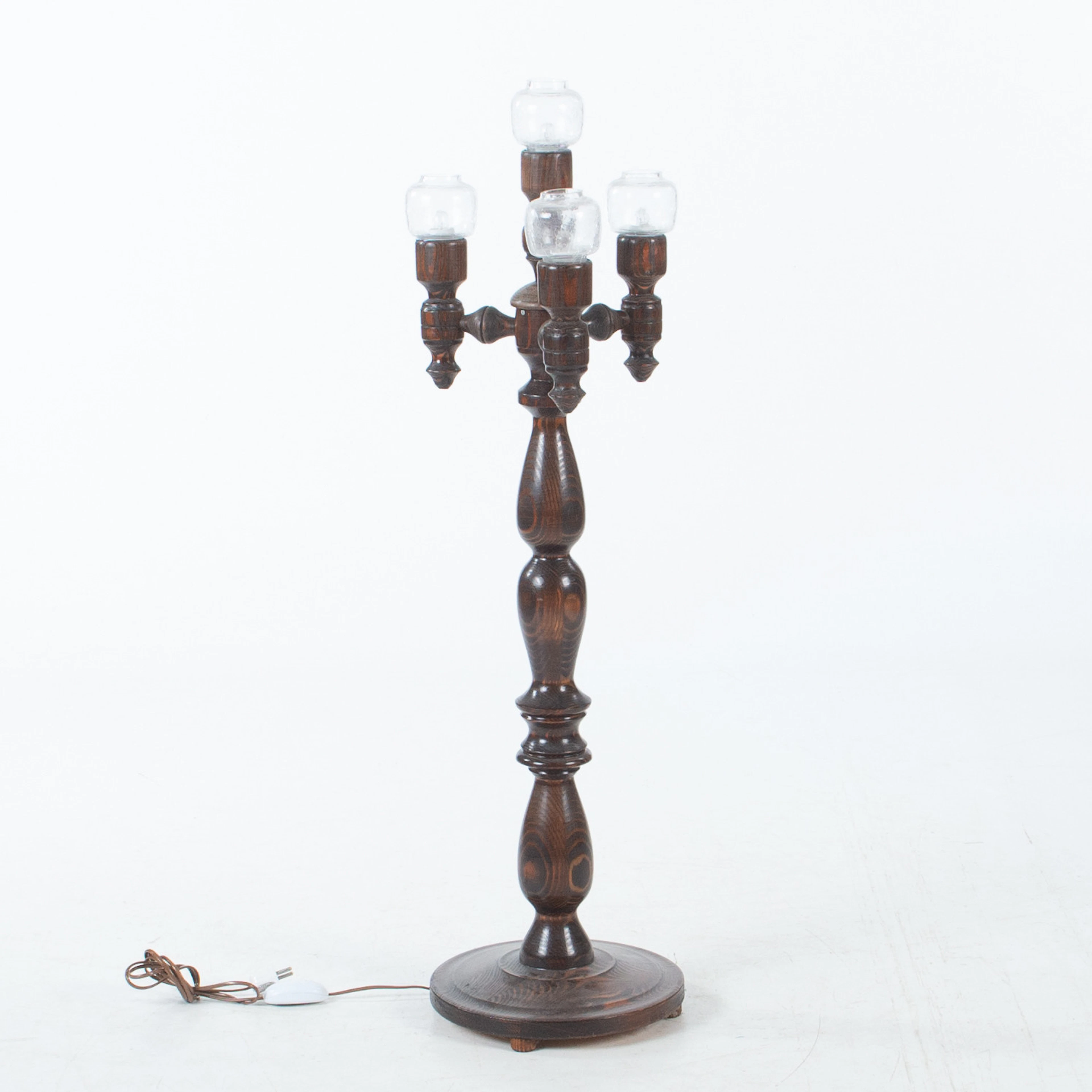 GOLVLAMPA, betsad fur, 70-tal.