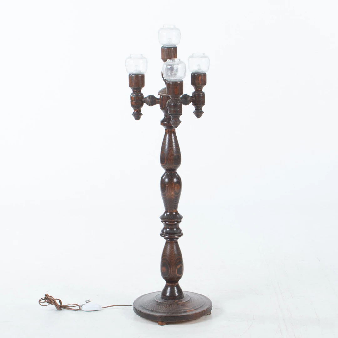GOLVLAMPA, betsad fur, 70-tal.