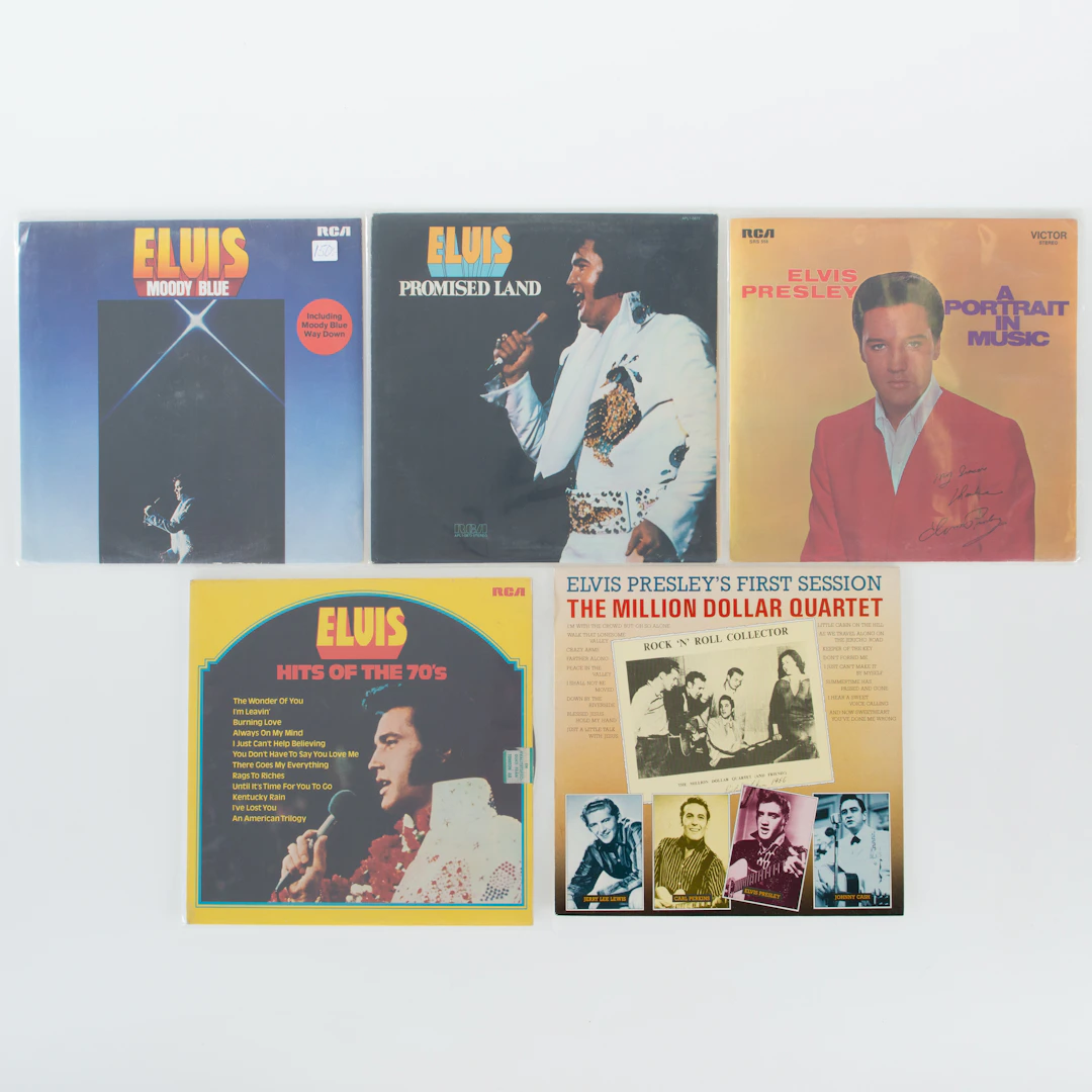 ELVIS PRESLEY. Vinylskivor, 5 stycken.