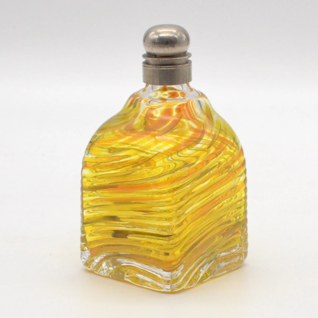 ALPENLÄNDISCHE FLASCHE MIT SCHRAUBVERSCHLUSS, GELB-ORANGE, GERIPPTE