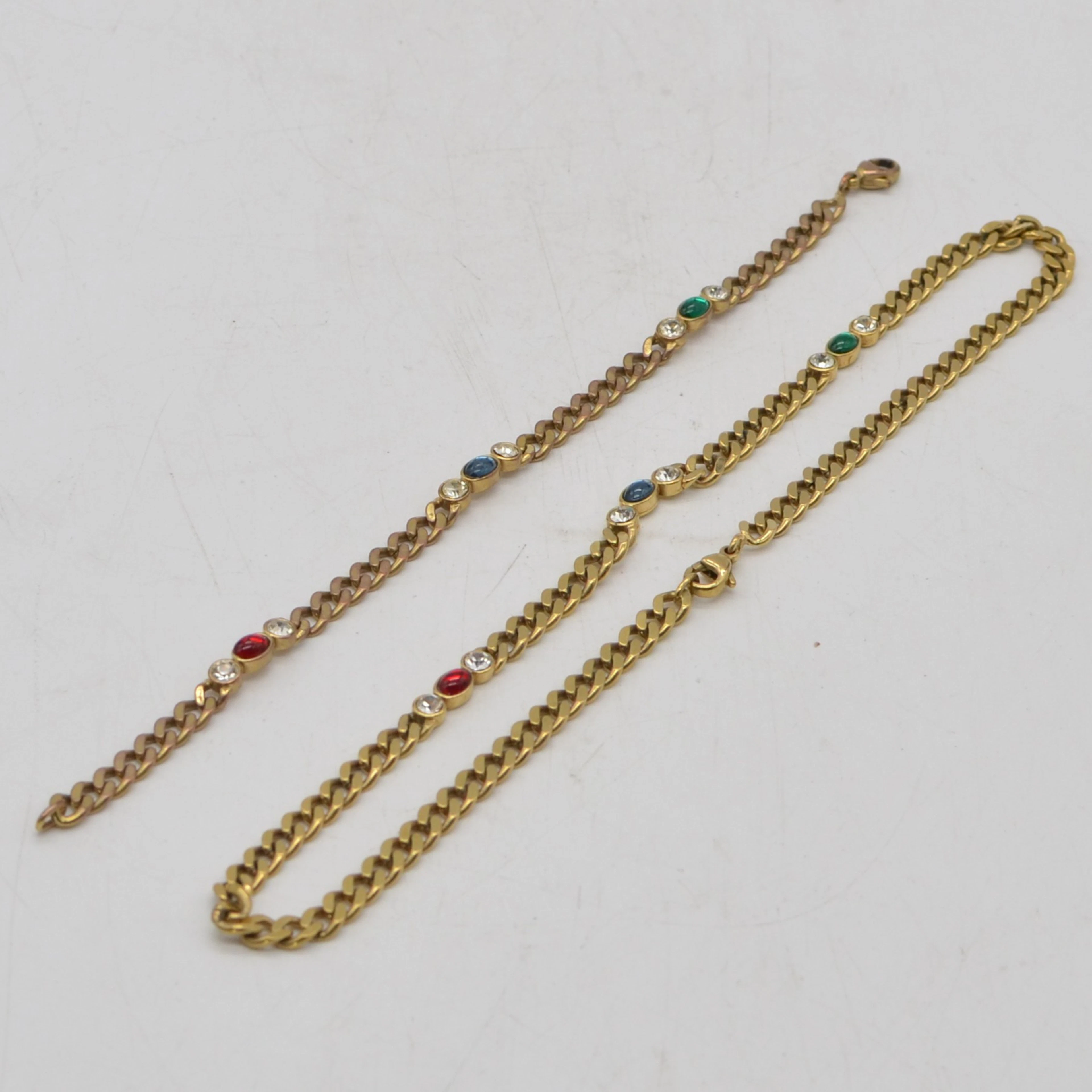 VINTAGE MODESCHMUCK SET, VERGOLDETES ARMBAND UND HALSKETTE, SPÄTES
