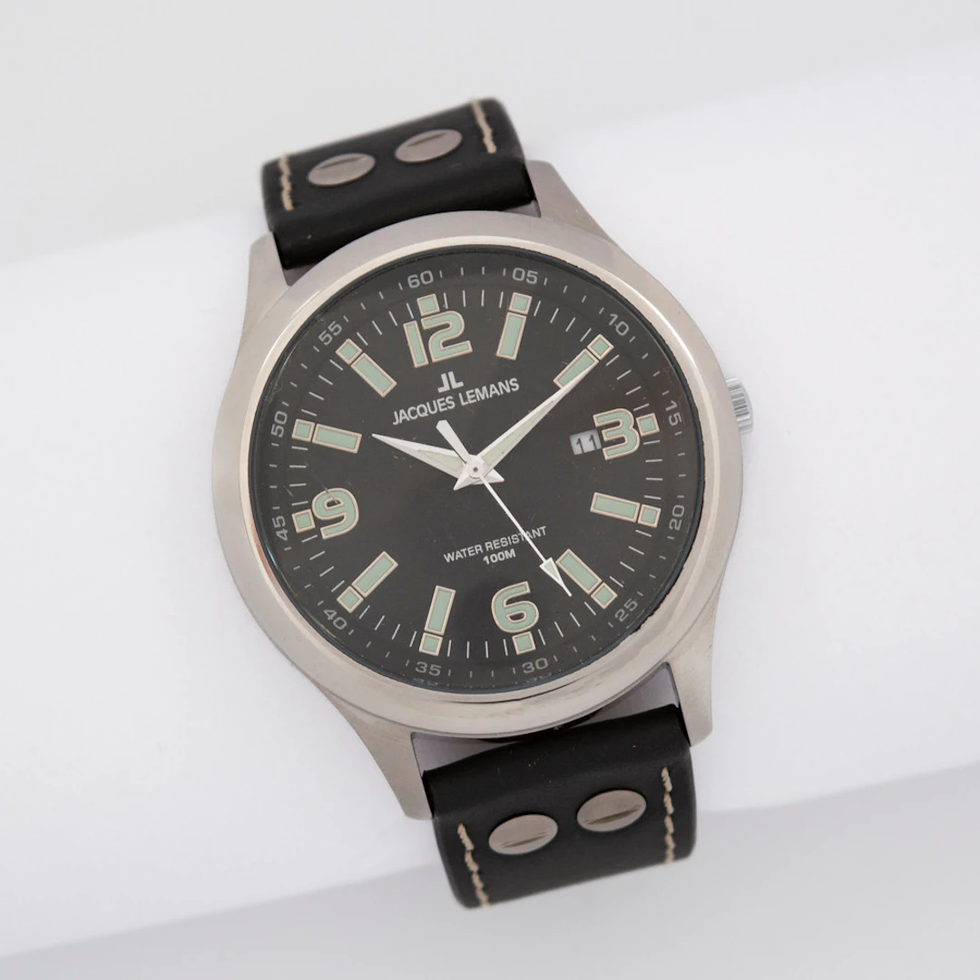 JACQUES LEMANS HERREN-ARMBANDUHR, QUARZWERK, ARABISCHE LEUCHTZIFFERN