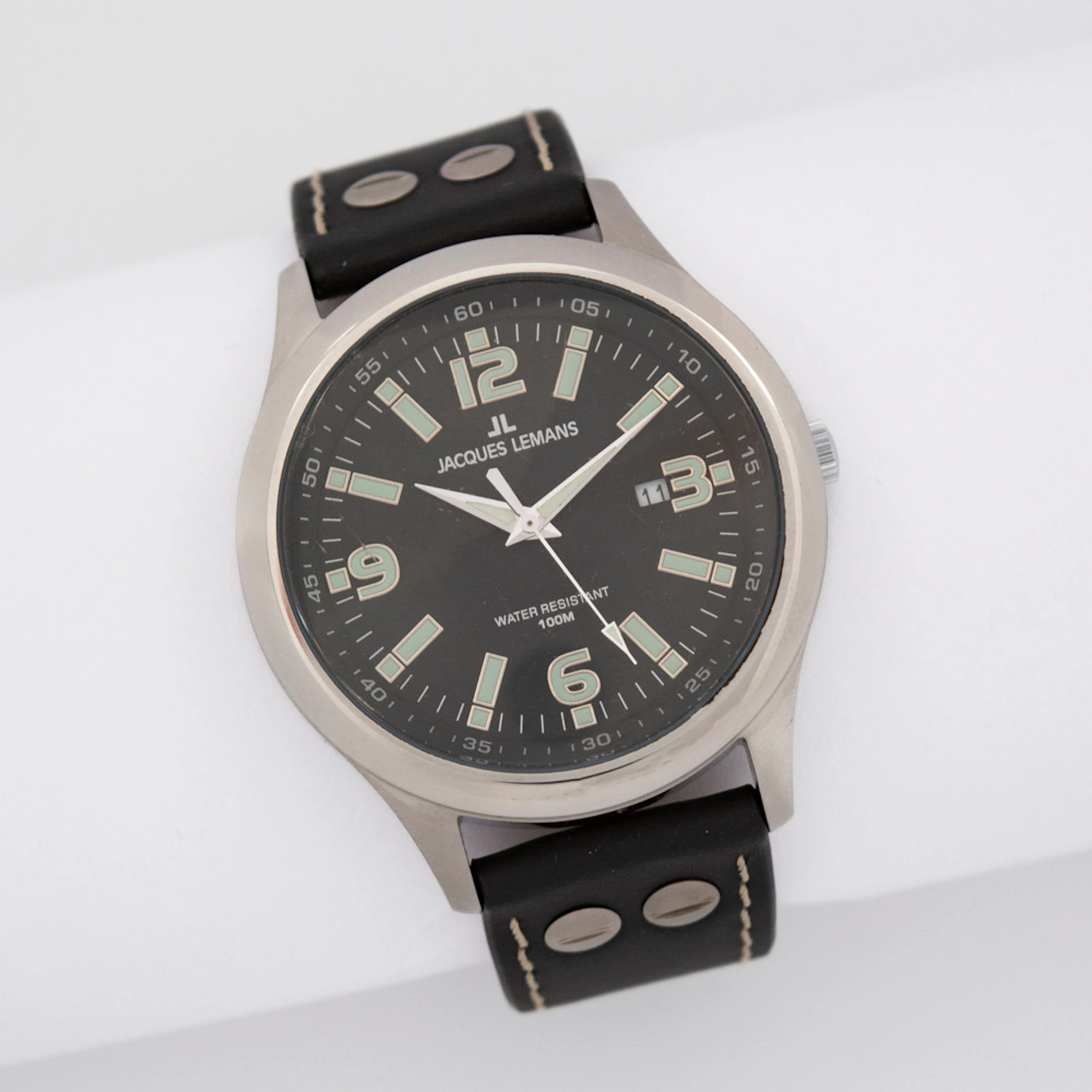 JACQUES LEMANS HERREN-ARMBANDUHR, QUARZWERK, ARABISCHE LEUCHTZIFFERN