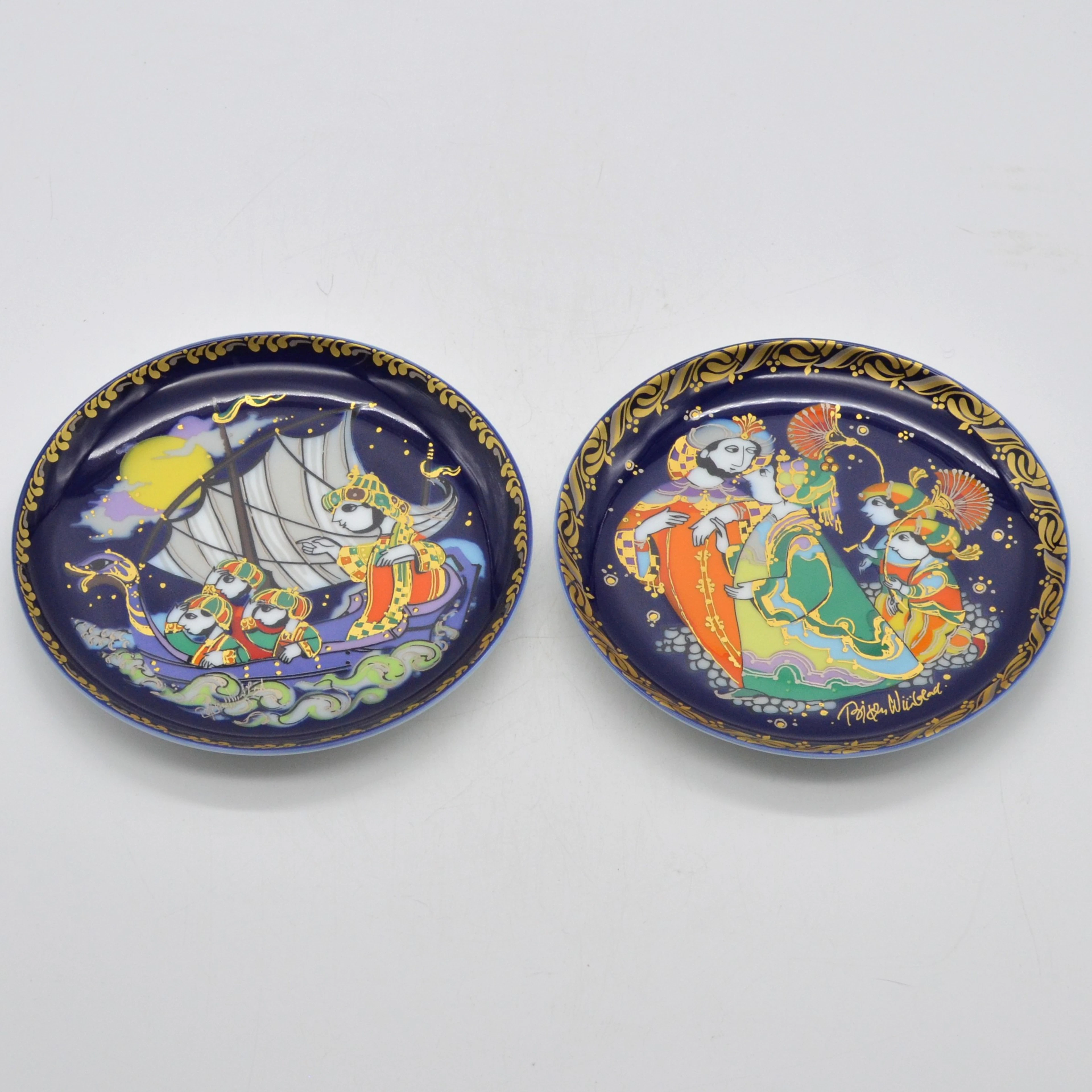 BJÖRN WIINBLAD. ROSENTHAL GERMANY, 2 ZIERTELLER: SINDBAD DER SEEFAHRER