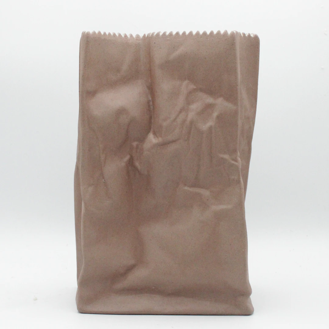 TAPIO WIRKKALA. VASE, “PAPER BAG”, STUDIO-LINIE, ROSENTHAL, GERMANY, PORZELLAN.