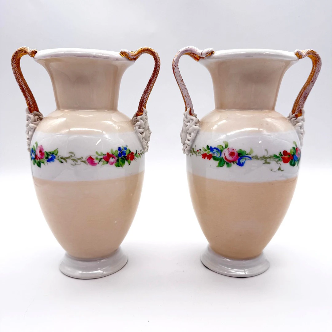 2 X BING & GRØNDAHL DÄNEMARK HENKELVASEN CA. 1853–1895.