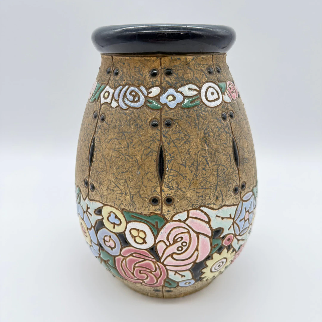 AMPHORA VASE JUGENDSTIL UM 1900 26CM.