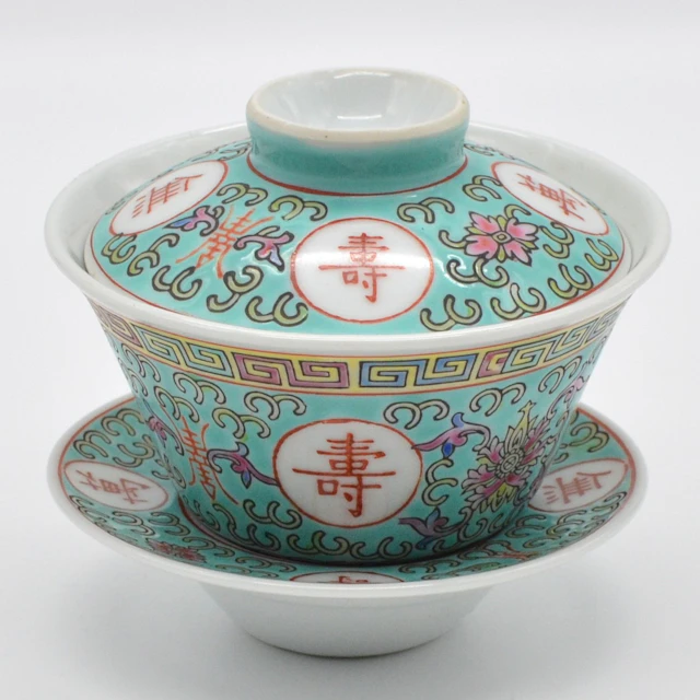 CHINESISCHES TEE SET, 3 TEILIG, PORZELLAN, FAMILLE ROSE, JINGDEZHEN