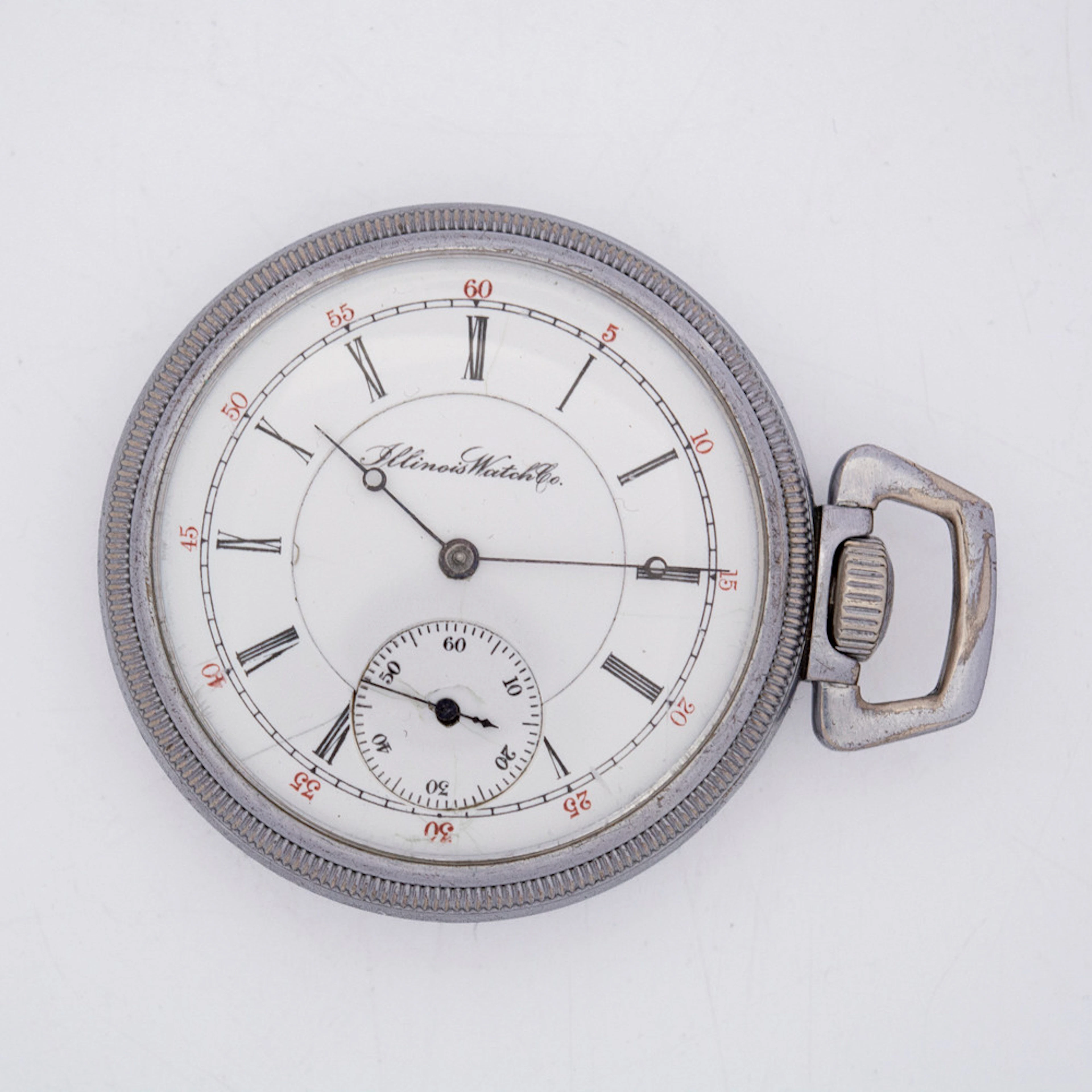 TASCHENUHR ILLINOIS WATCH CO SPRINGFIELD USA, 17 STEINE, METALL, VERNICKELT
