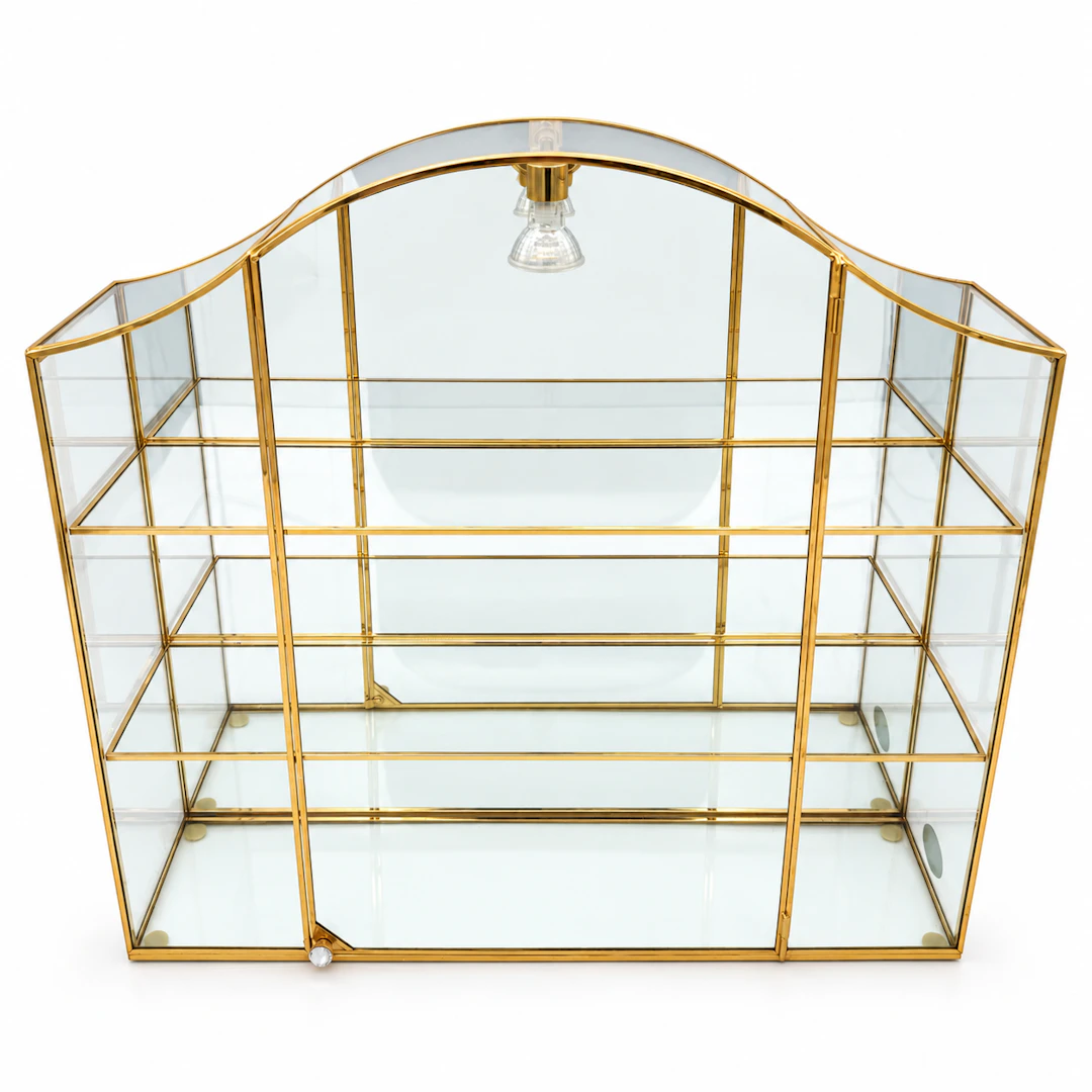 SWAROVSKI. ORIGINAL SWAROVSKI GLASVITRINE SETZKASTEN, VERGOLDET MIT