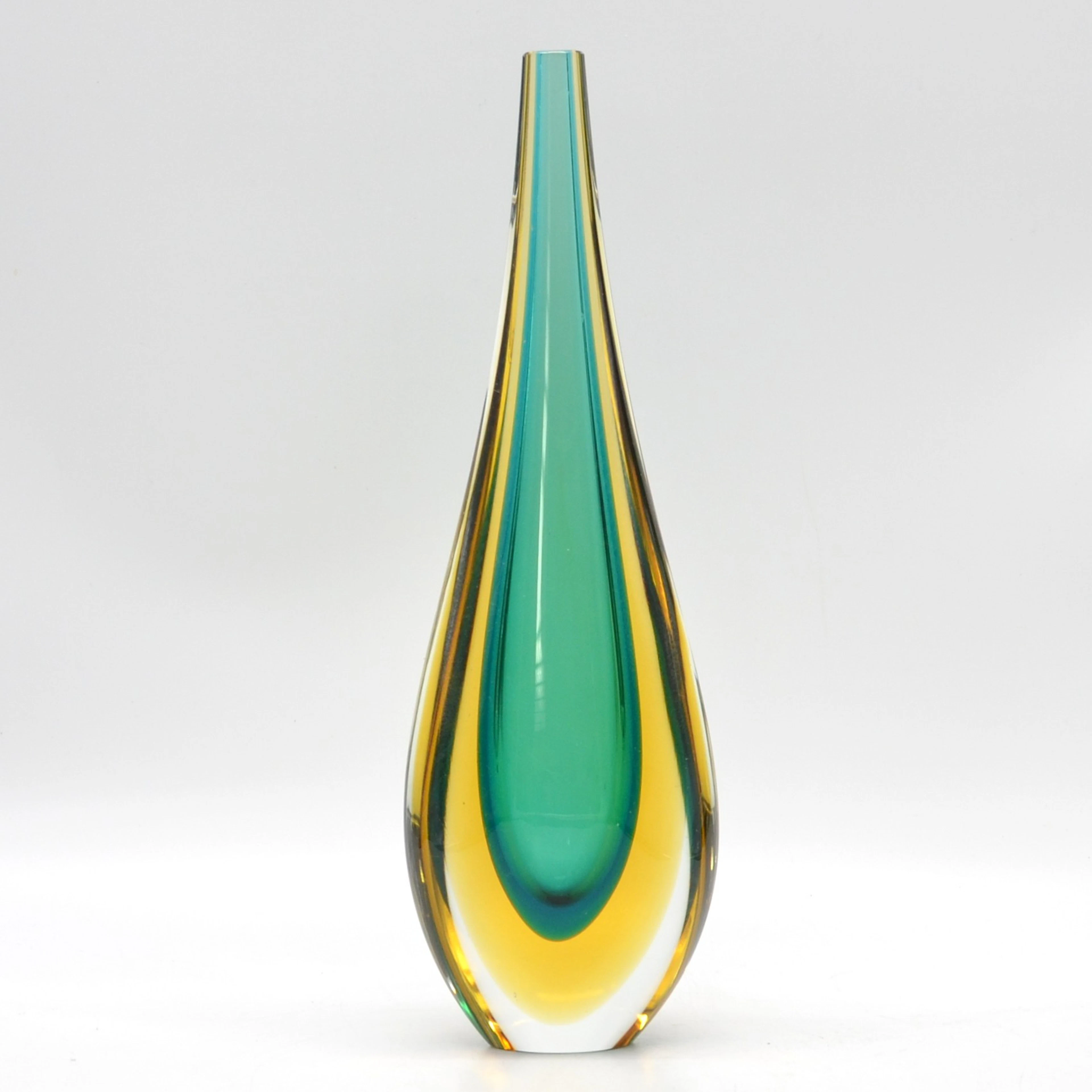 FLAVIO POLI. MURANO DESIGNERVASE, STUDIOGLAS, SOMMERSO, ITALIEN, UM 1950.