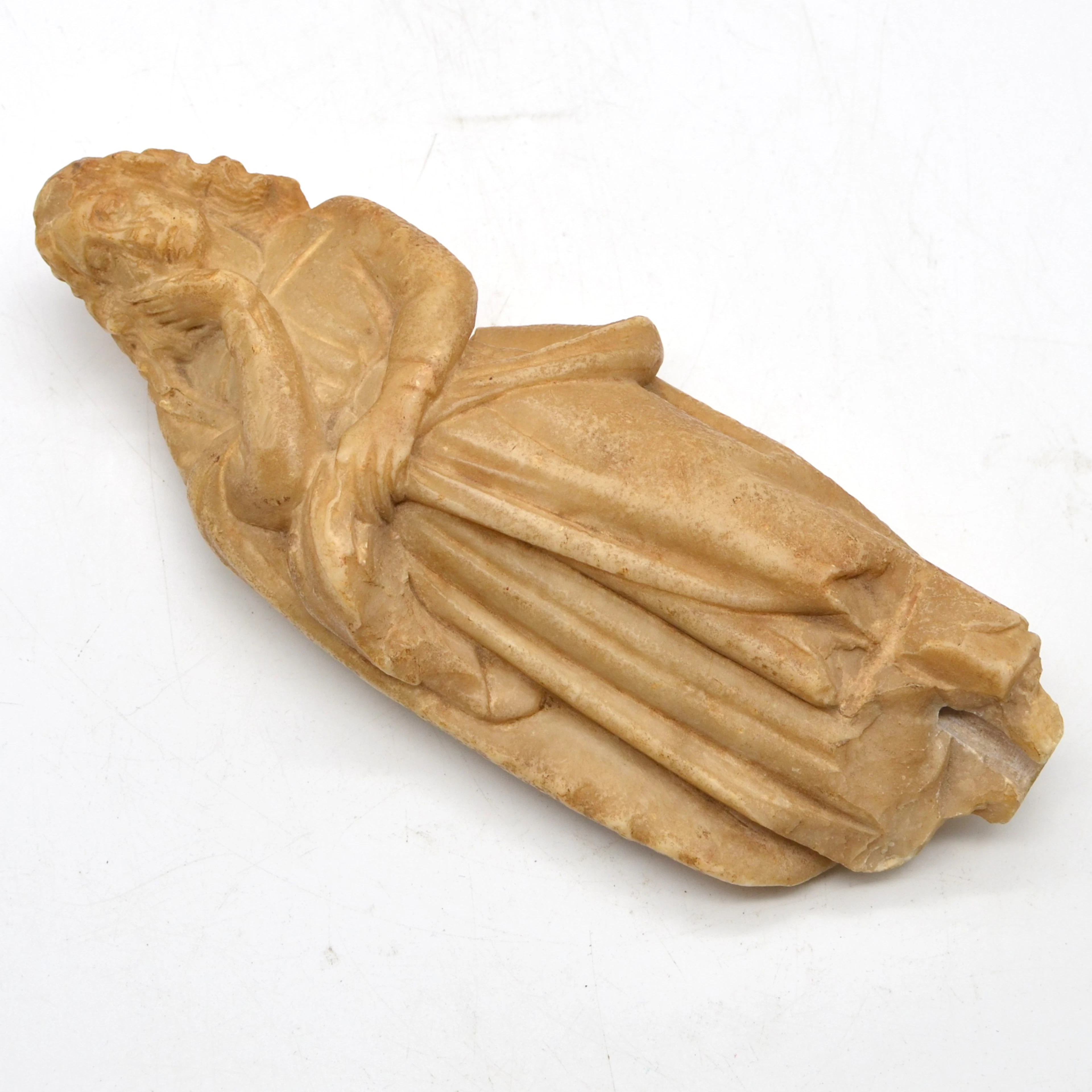 ANTIKE MADONNA-SKULPTUR, ALABASTER, 17. JAHRHUNDERT.