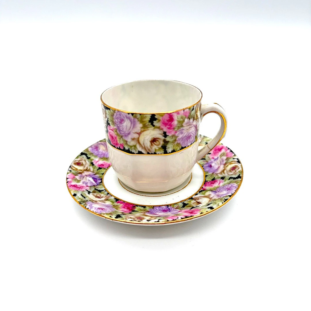 TASSE MIT UNTERTASSE 1910-1930 CARL TIELSCH ALTWASSER DEUTSCHLAND.