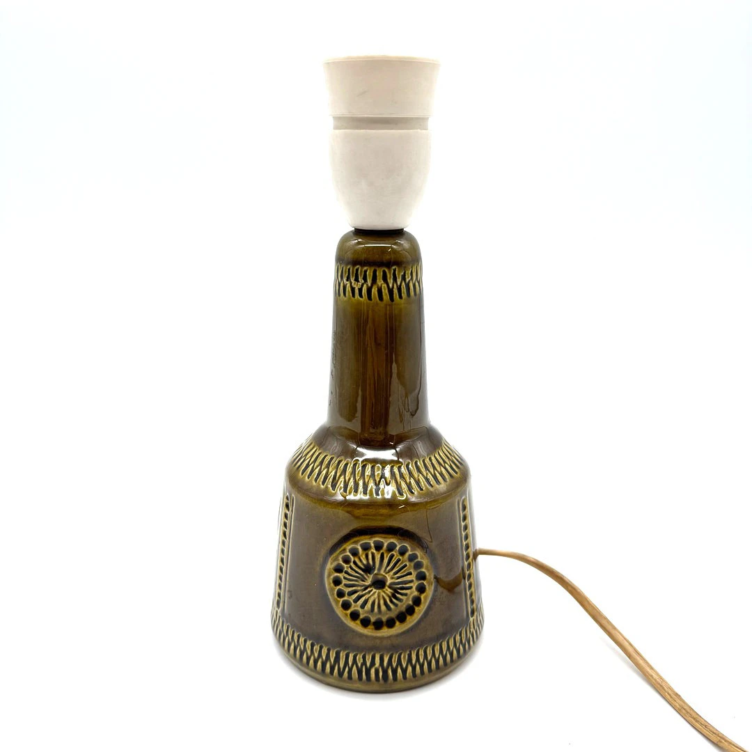 CLOOS & CO. 553 GLASEIERTE KERAMIK TISCHLAMPE DEUTSCHLAND 60ER / 70ER.
