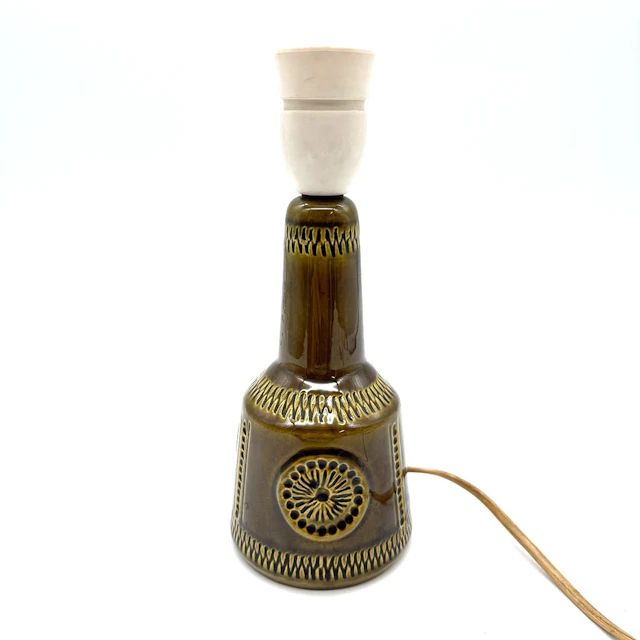 CLOOS & CO. 553 GLASEIERTE KERAMIK TISCHLAMPE DEUTSCHLAND 60ER / 70ER.