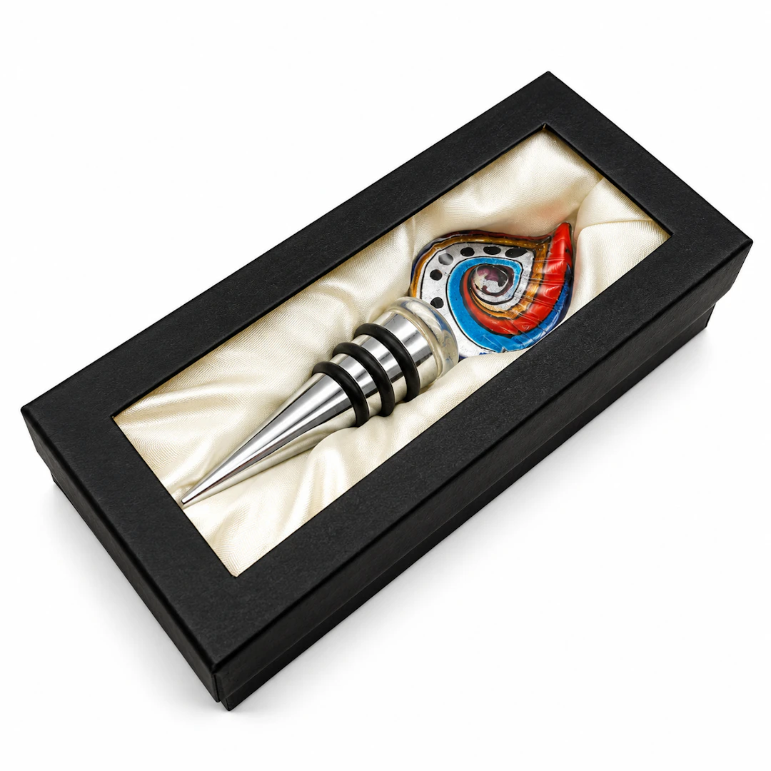 EU OVP FLASCHENVERSCHLUSS GLASEINSATZ MURANO-DESIGN.