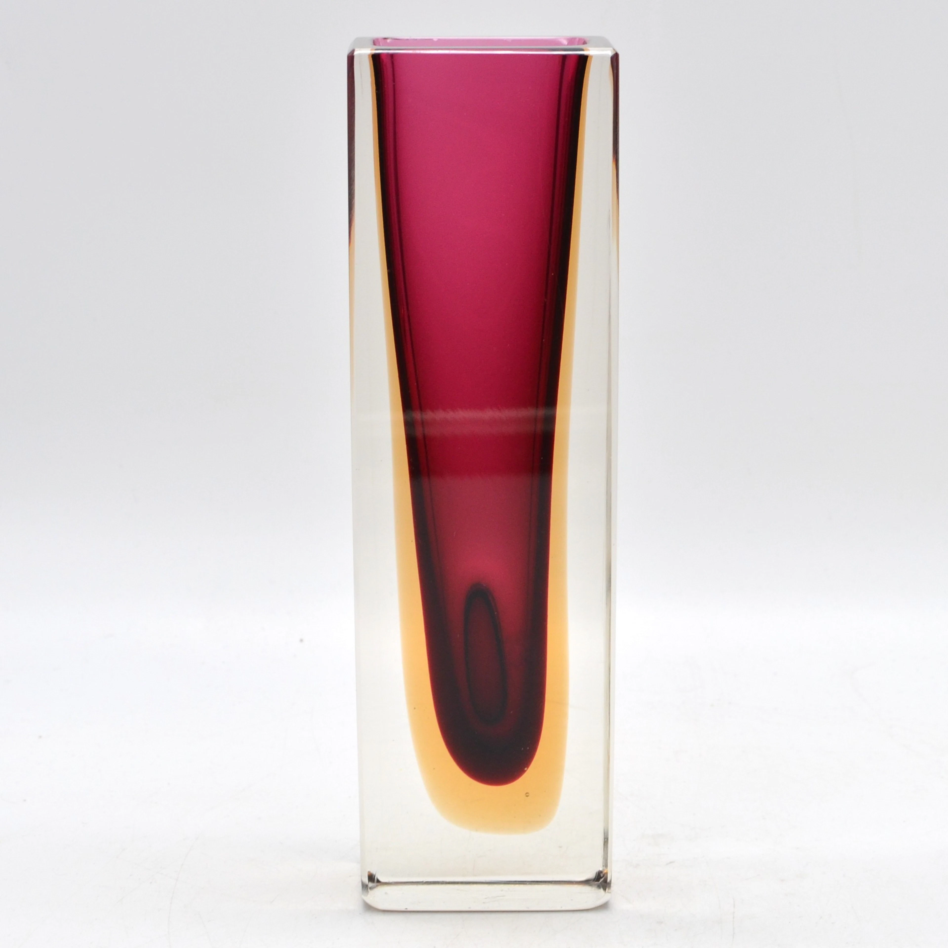 FLAVIO POLI. MURANO DESIGNERVASE, STUDIOGLAS, BLOCK-FORM, SOMMERSO