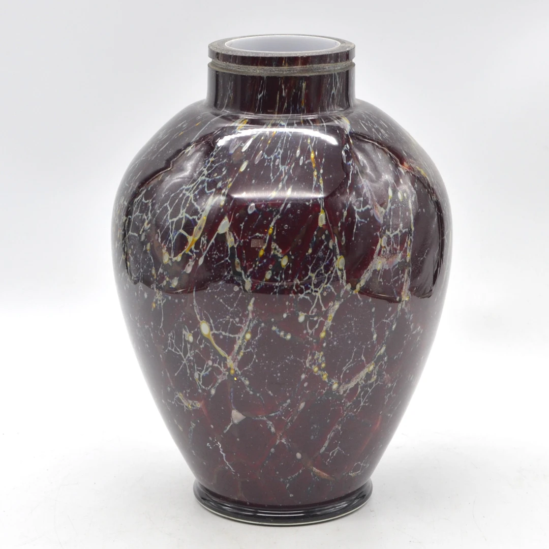 KARL WIEDMANN. W.M.F IKORA , ART DECO VASE/ LAMPENFUSS, STUDIOGLAS