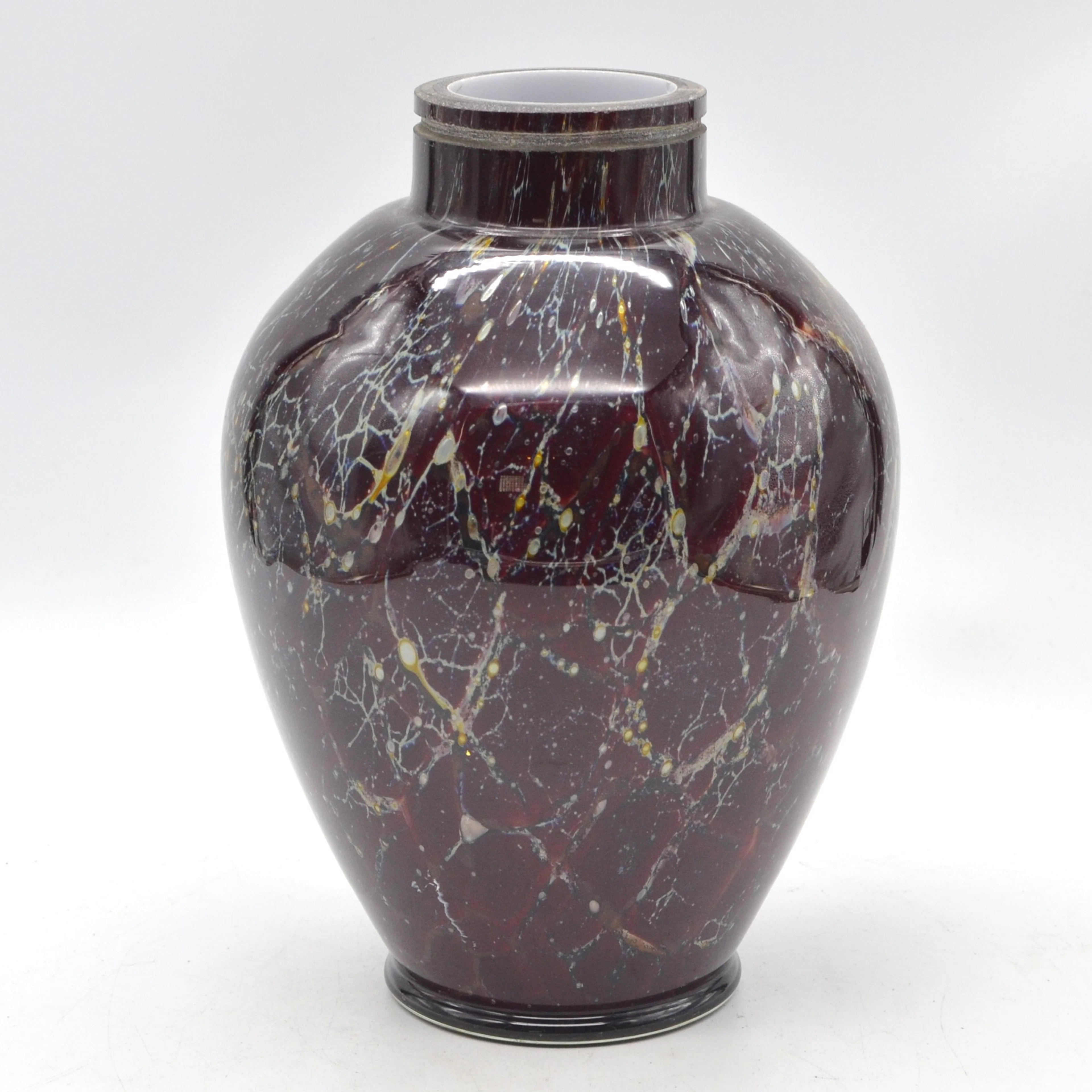 KARL WIEDMANN. W.M.F IKORA , ART DECO VASE/ LAMPENFUSS, STUDIOGLAS