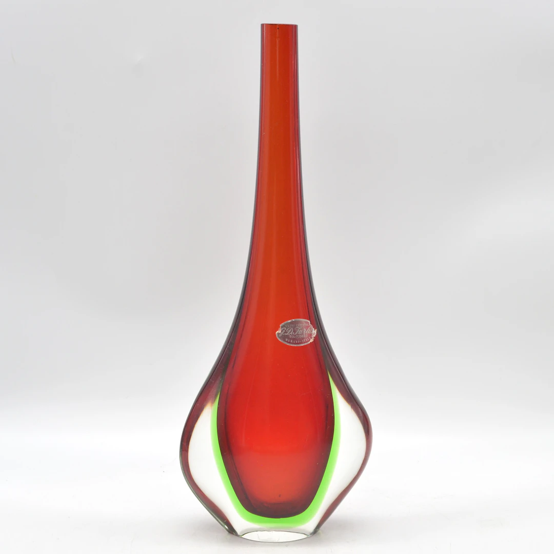 G.D. FURLAN. MURANO DESIGNERVASE, STUDIOGLAS, SOMMERSO, ITALIEN, UM