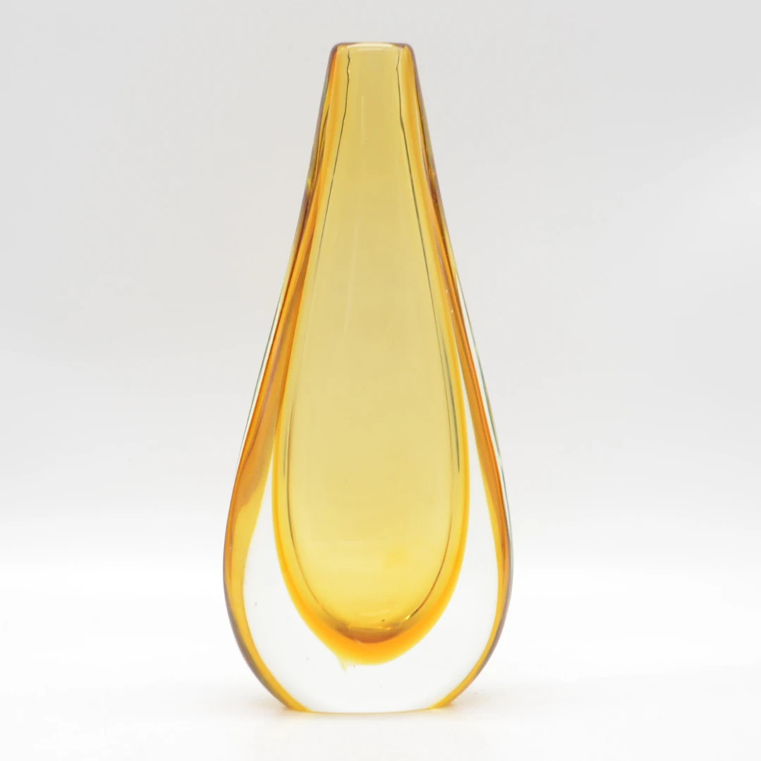 FLAVIO POLI. MURANO DESIGNERVASE, STUDIOGLAS, SOMMERSO, ITALIEN, UM 1950.