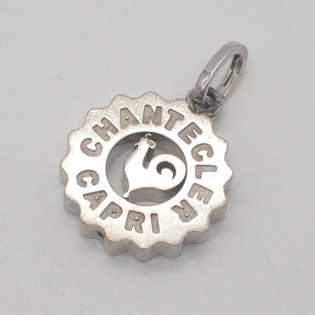 CHANTECLER CAPRI, LOGO ANHÄNGER, HAHN, STERLINGSILBER, VINTAGE, DM CA. 27 MM.