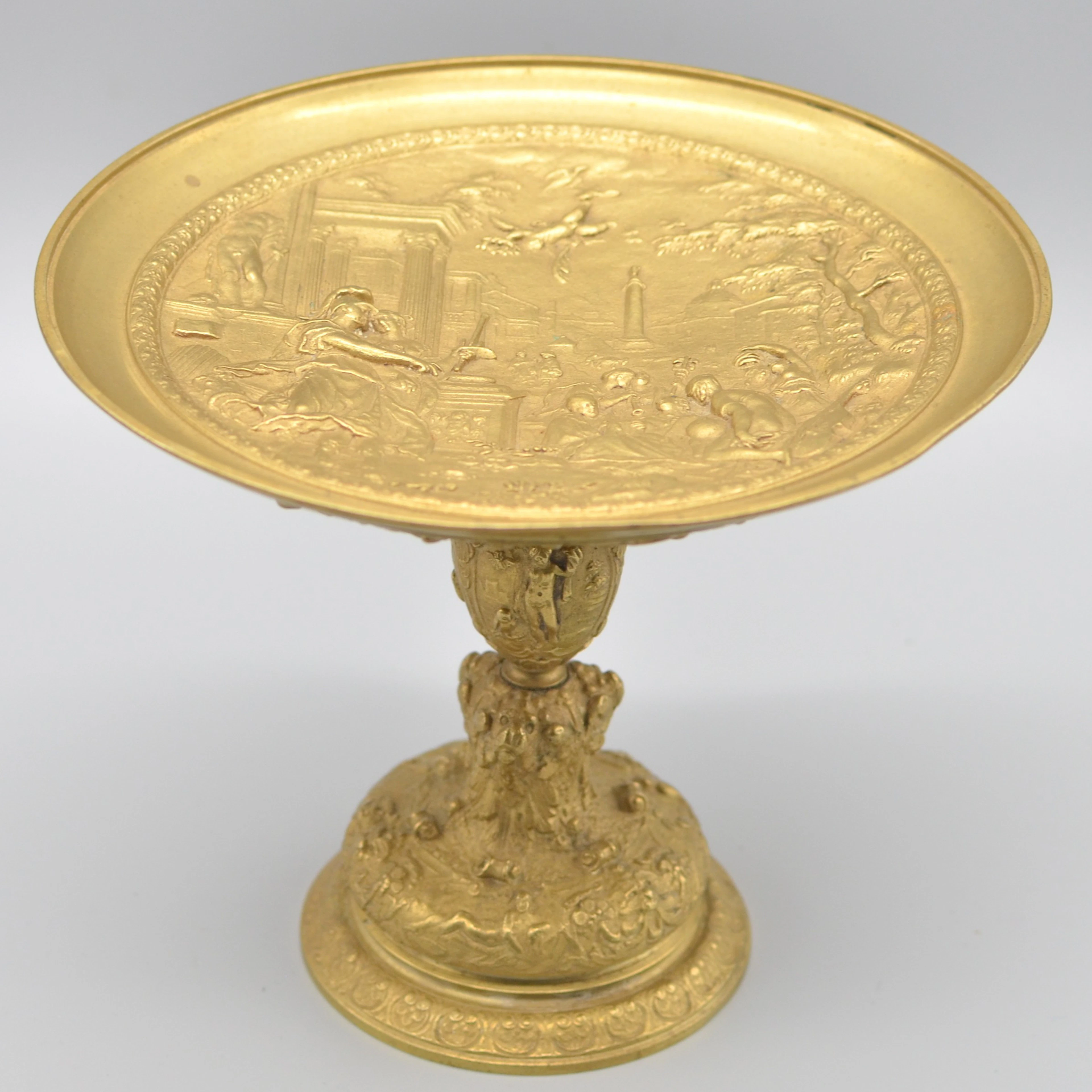 TAZZA, MINERVA, BRONZE, FEUERVERGOLDUNG, FRANKREICH, FRÜHES 19. JAHRHUNDERT